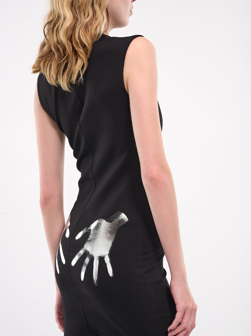 Handprint Sleeveless Mini Dress (DR0122FA01-BLACK)