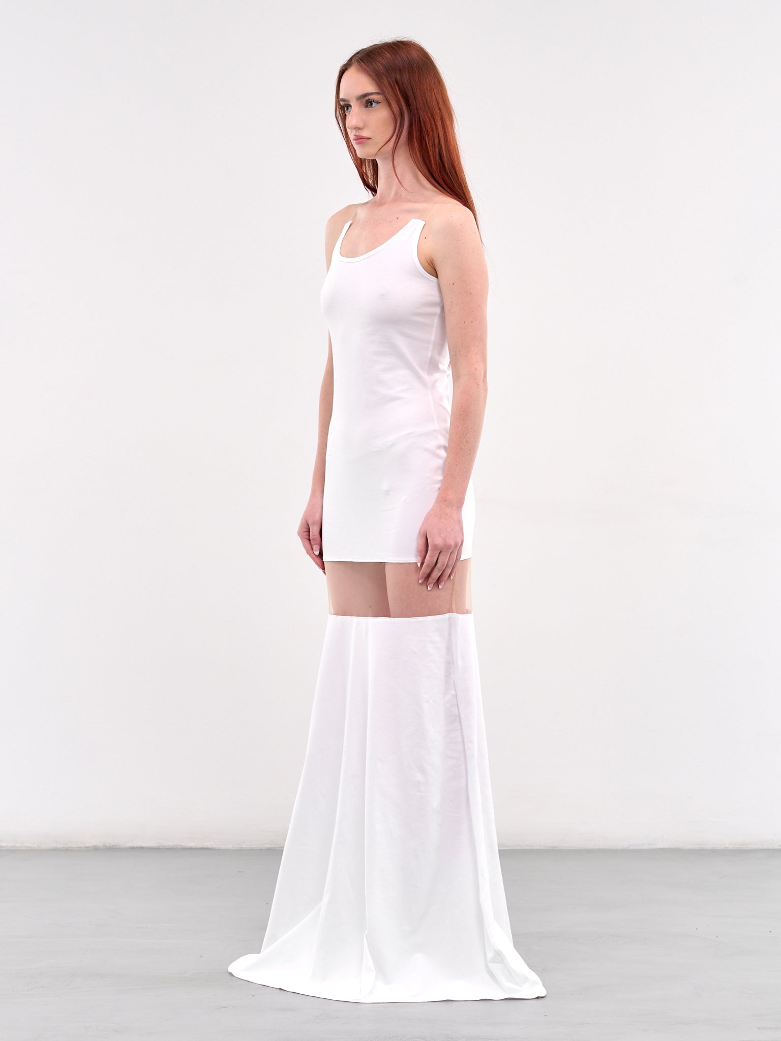Trompe L'oeil Panel Dress (DR01598-0657-BRIGHT-WHITE)