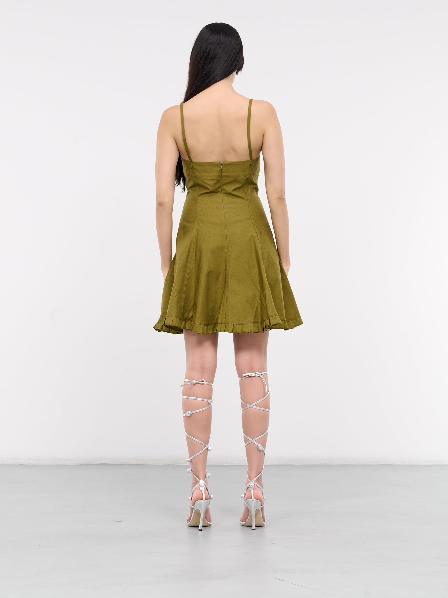 Easy Cleavage Dress (DR017-W-CO0005-OLIVE-GREEN)