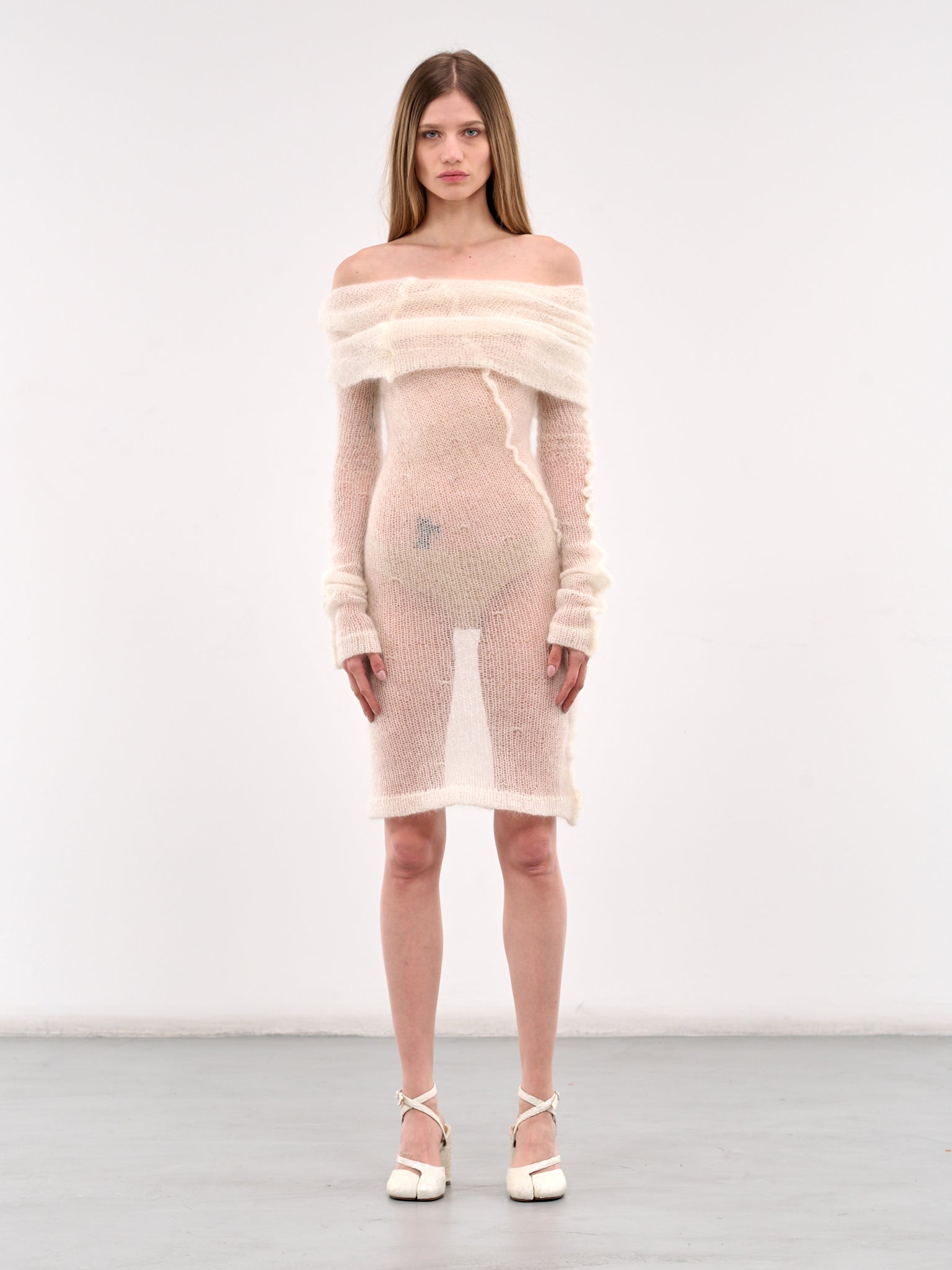 Knit Square Mini Dress (DR02-K-CREAM) Knit Square Mini Dress (DR02-K-CREAM)