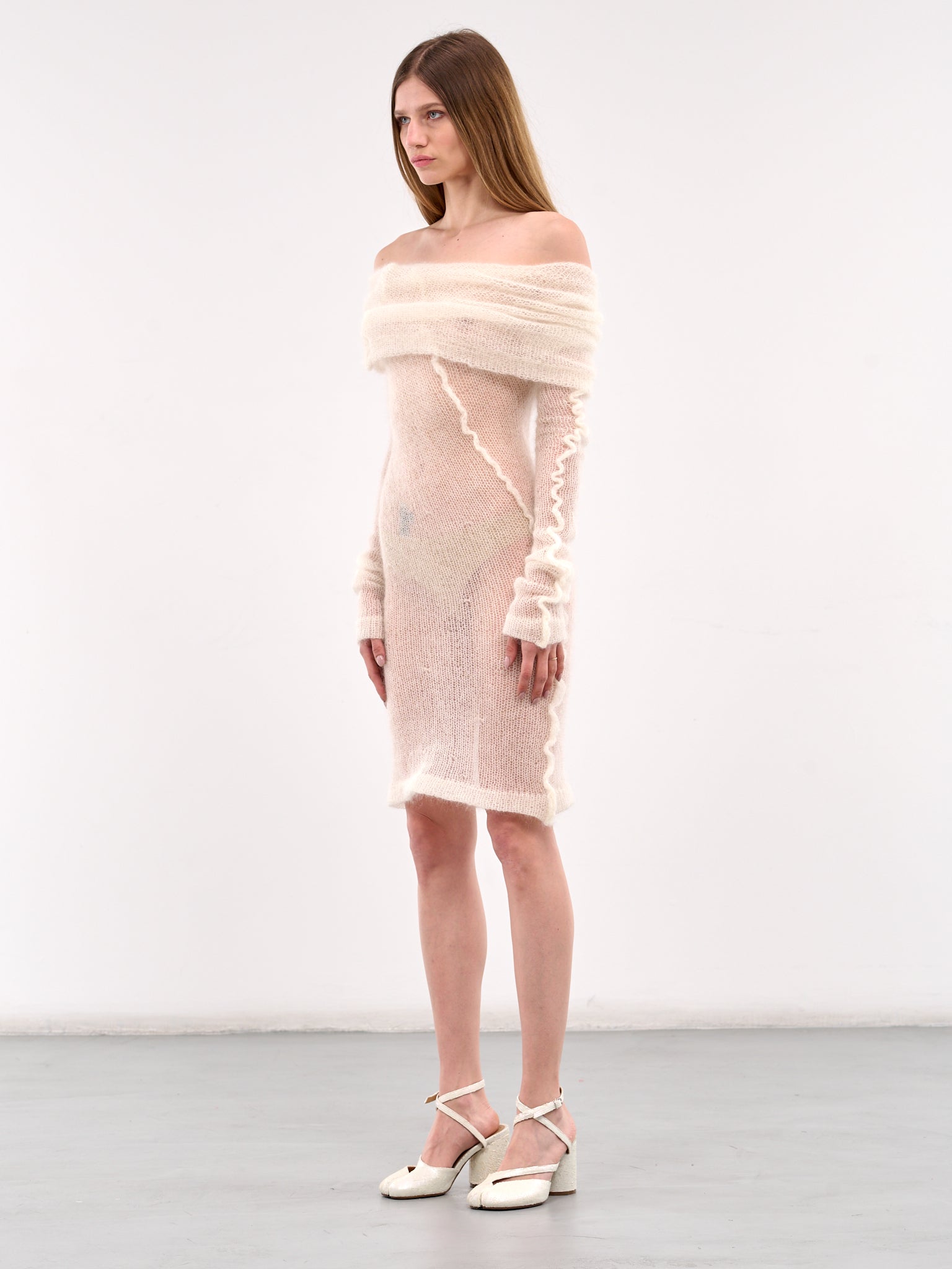 Knit Square Mini Dress (DR02-K-CREAM)