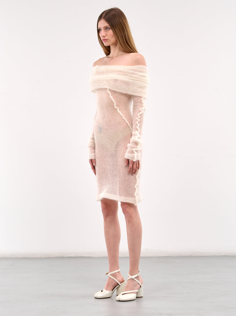 Knit Square Mini Dress (DR02-K-CREAM)