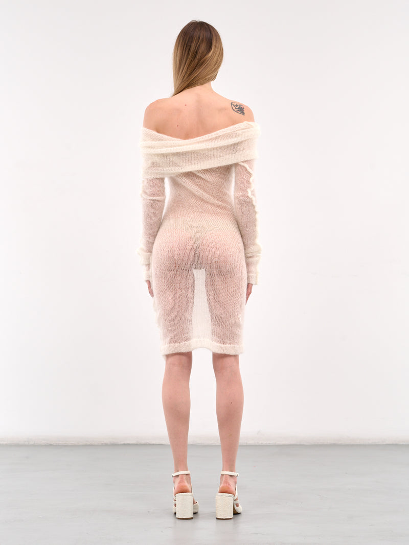 Knit Square Mini Dress (DR02-K-CREAM)