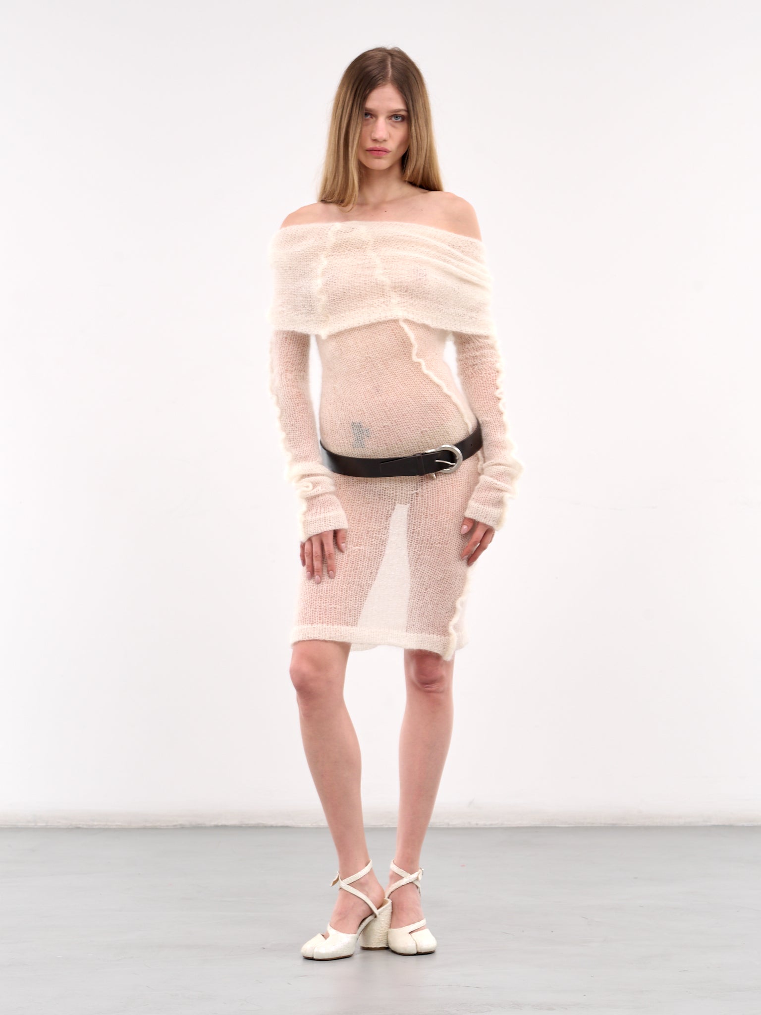 Knit Square Mini Dress (DR02-K-CREAM)