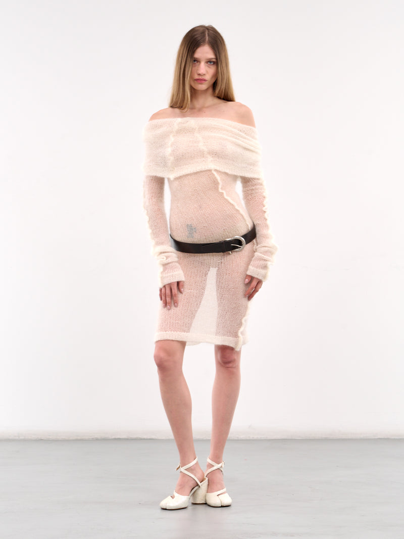 Knit Square Mini Dress (DR02-K-CREAM)