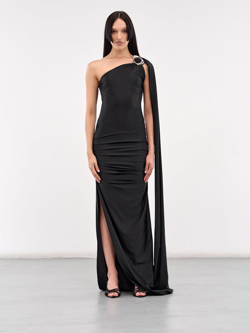 Anqa Wrap-Up Dress (DR06-BS-BLACK)