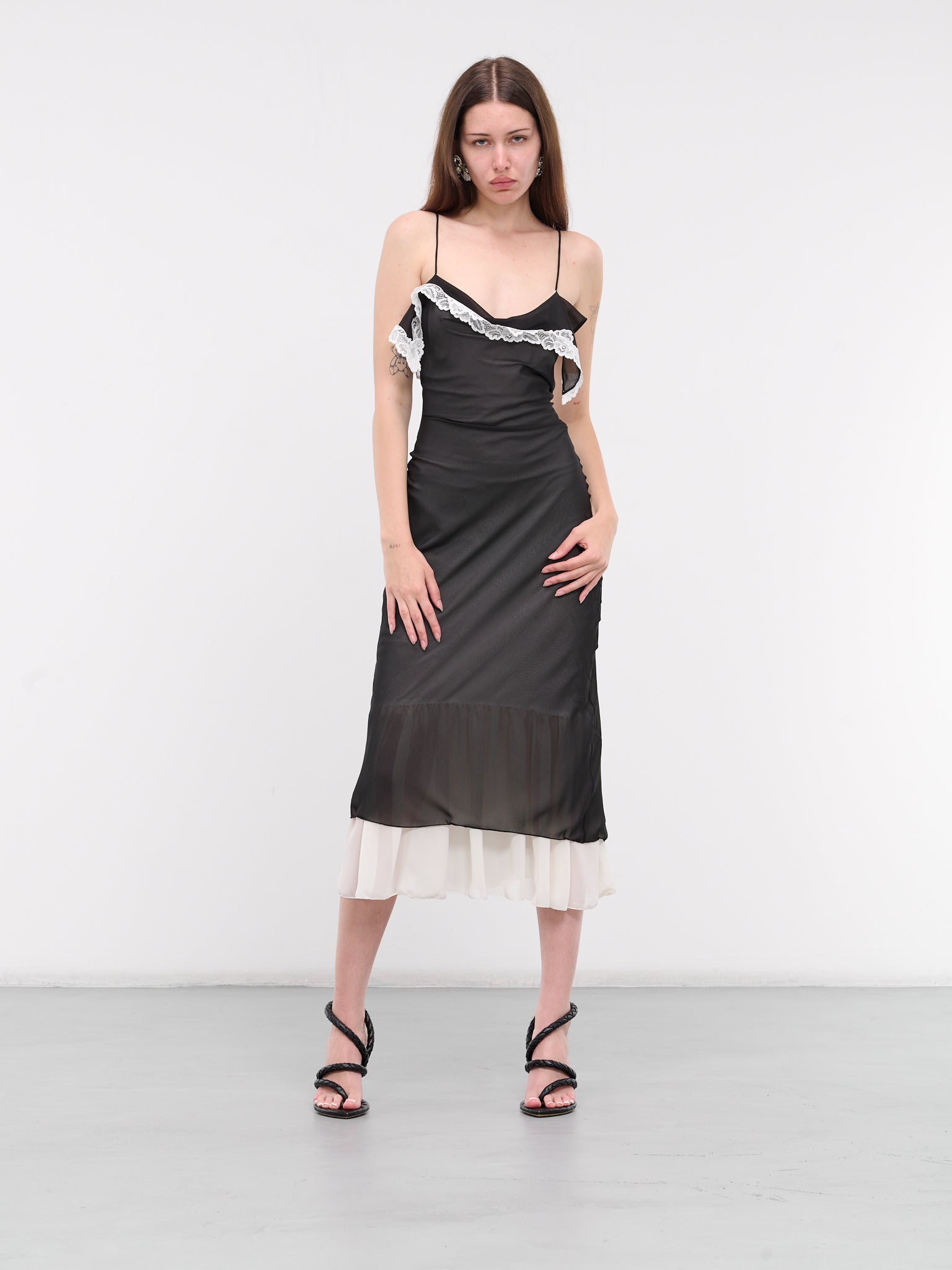 Twisted Seam Bias Slip Dress (DR060-BLACK)