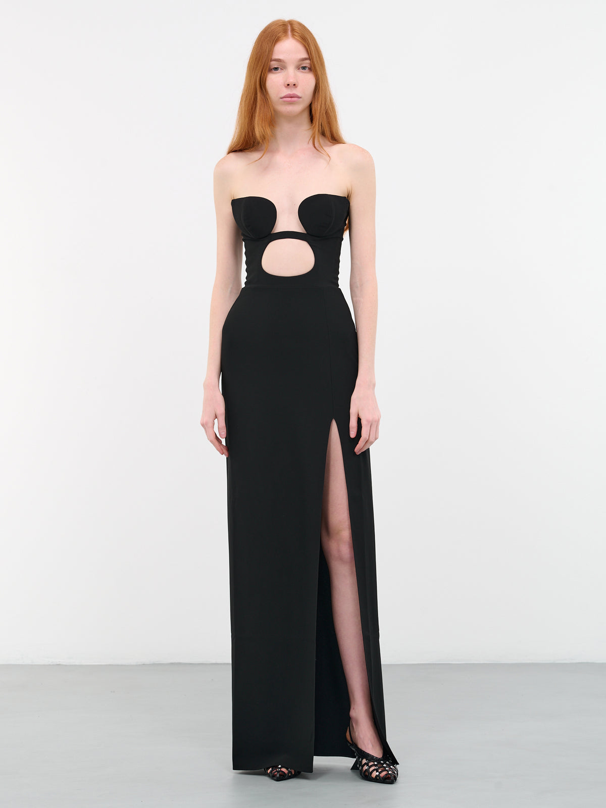 Volute Bra Maxi Dress (DR115-BLACK)