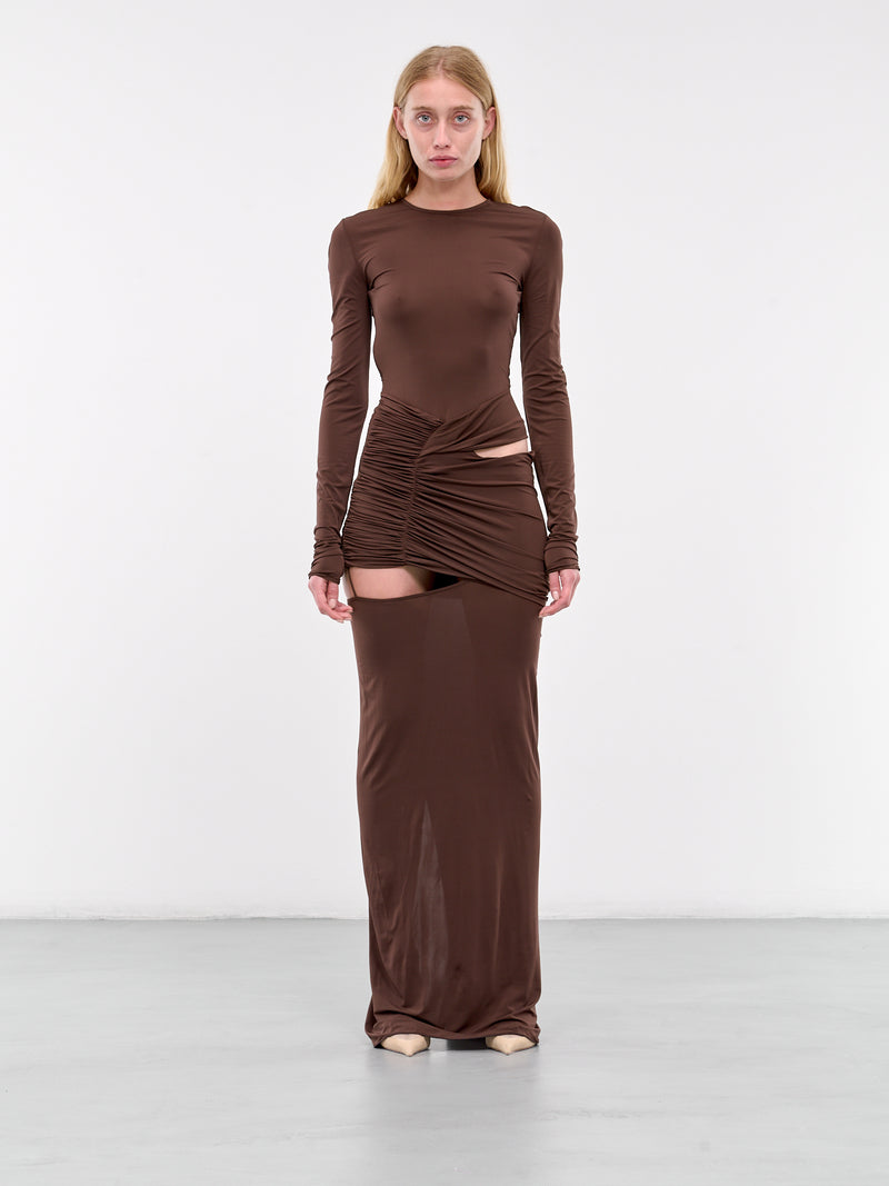 Cut-Out Maxi Dress (DR206-PUCE)
