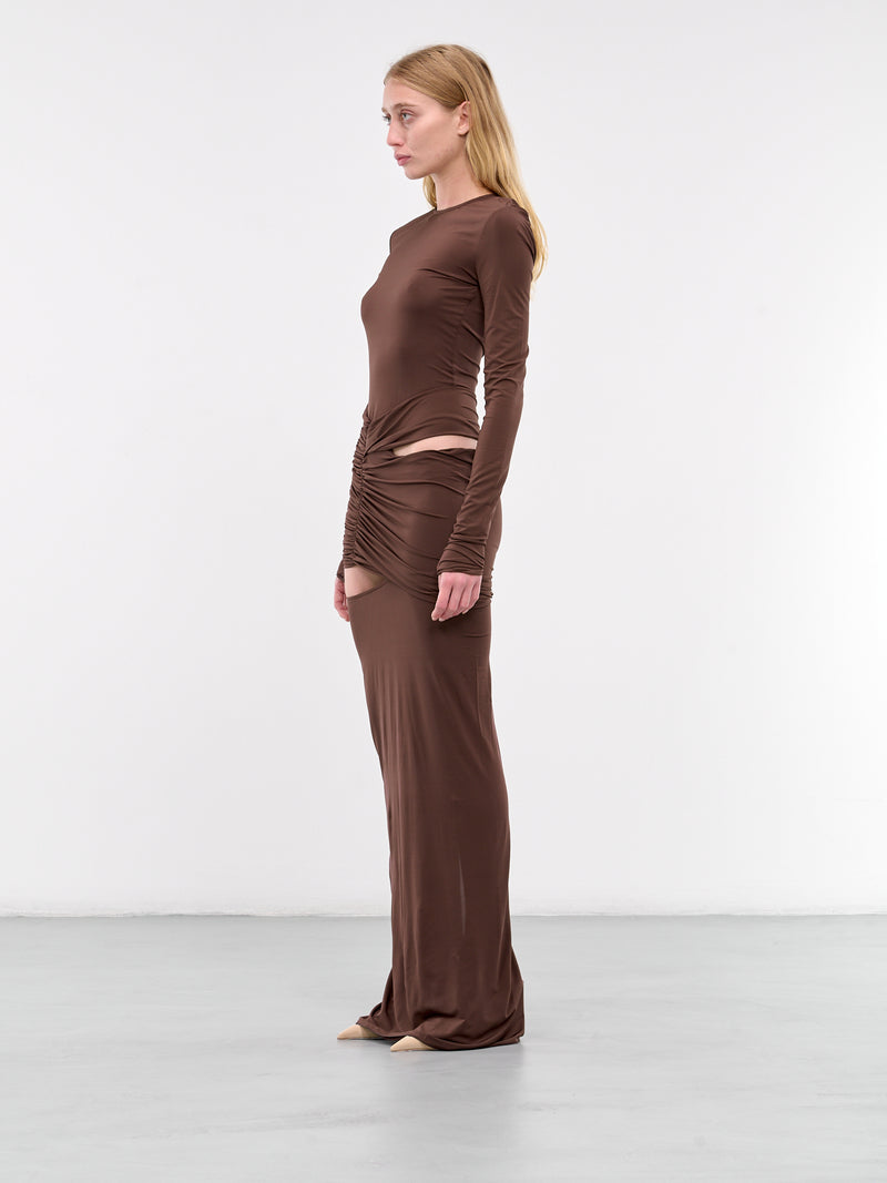 Cut-Out Maxi Dress (DR206-PUCE)