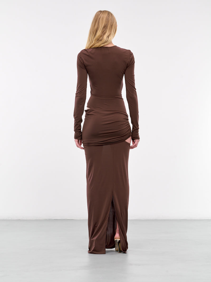 Cut-Out Maxi Dress (DR206-PUCE)
