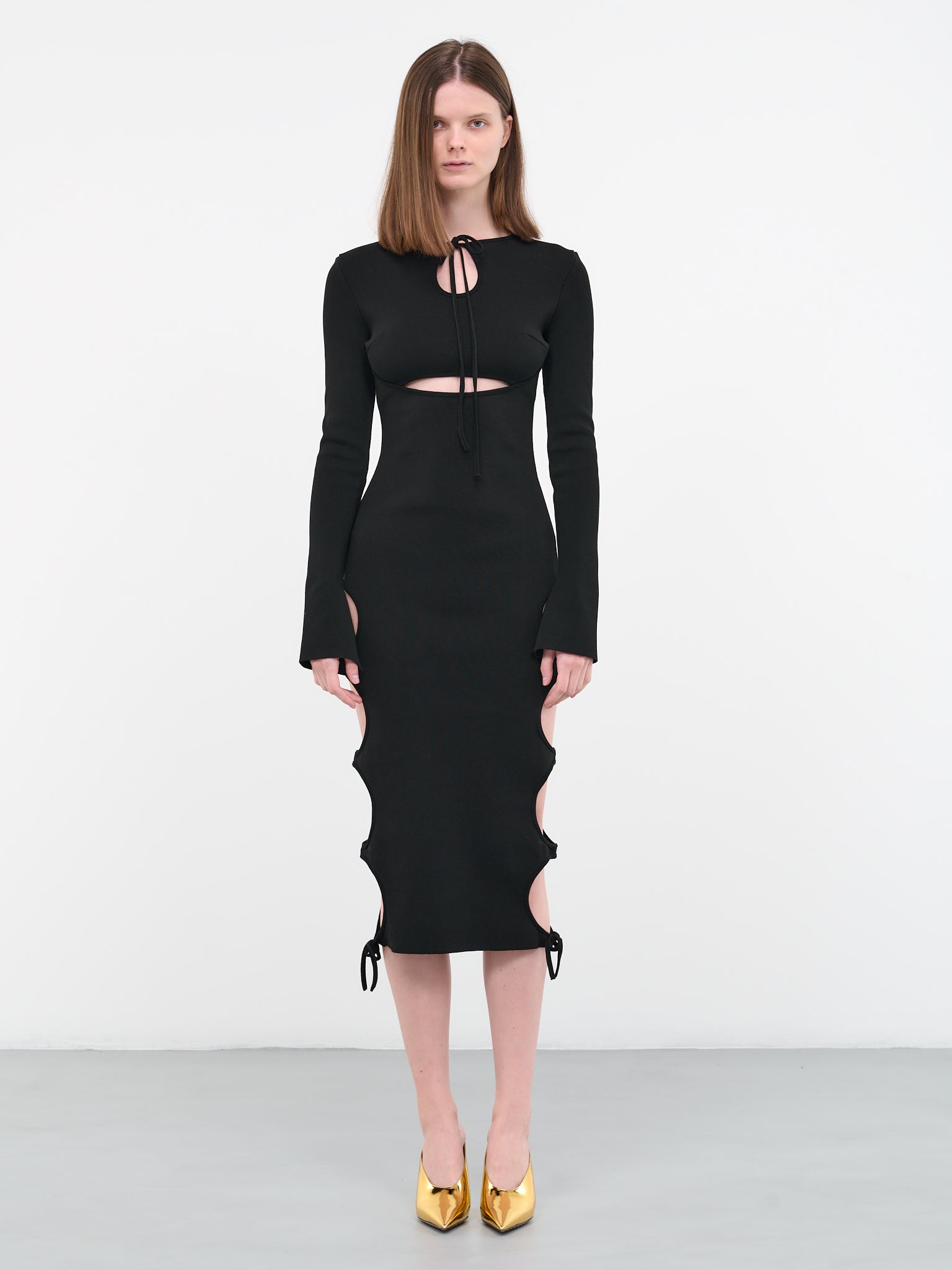 Cut-Out Knit Dress (DR21947268-0473-004-BLACK)