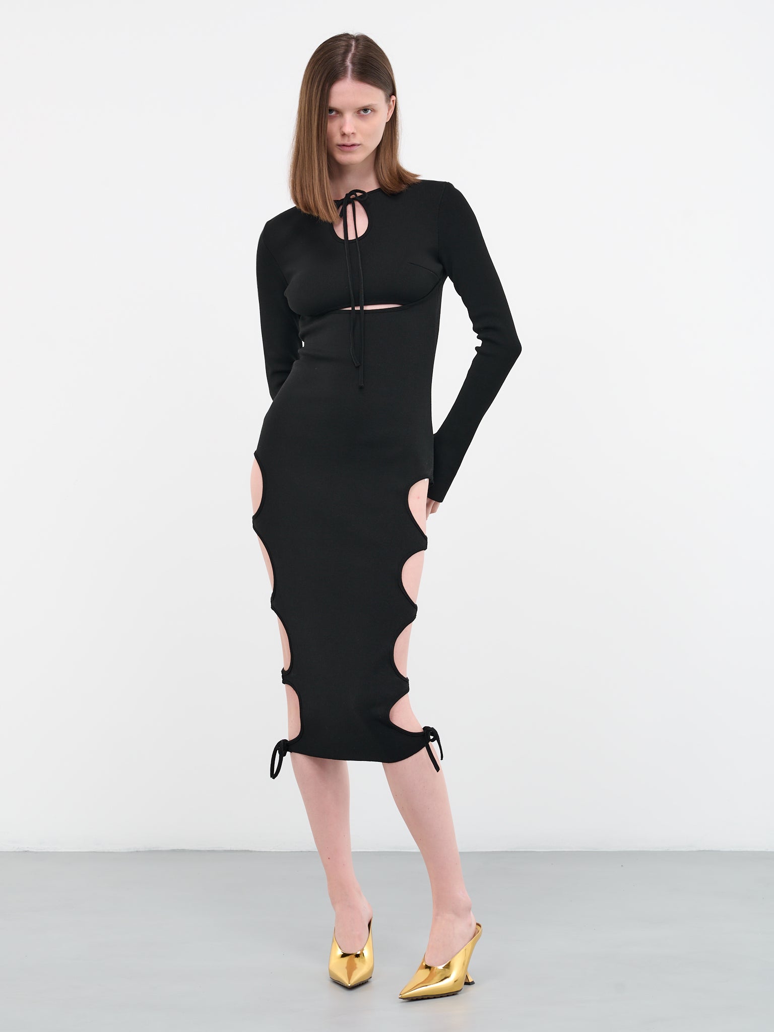 Cut-Out Knit Dress (DR21947268-0473-004-BLACK)