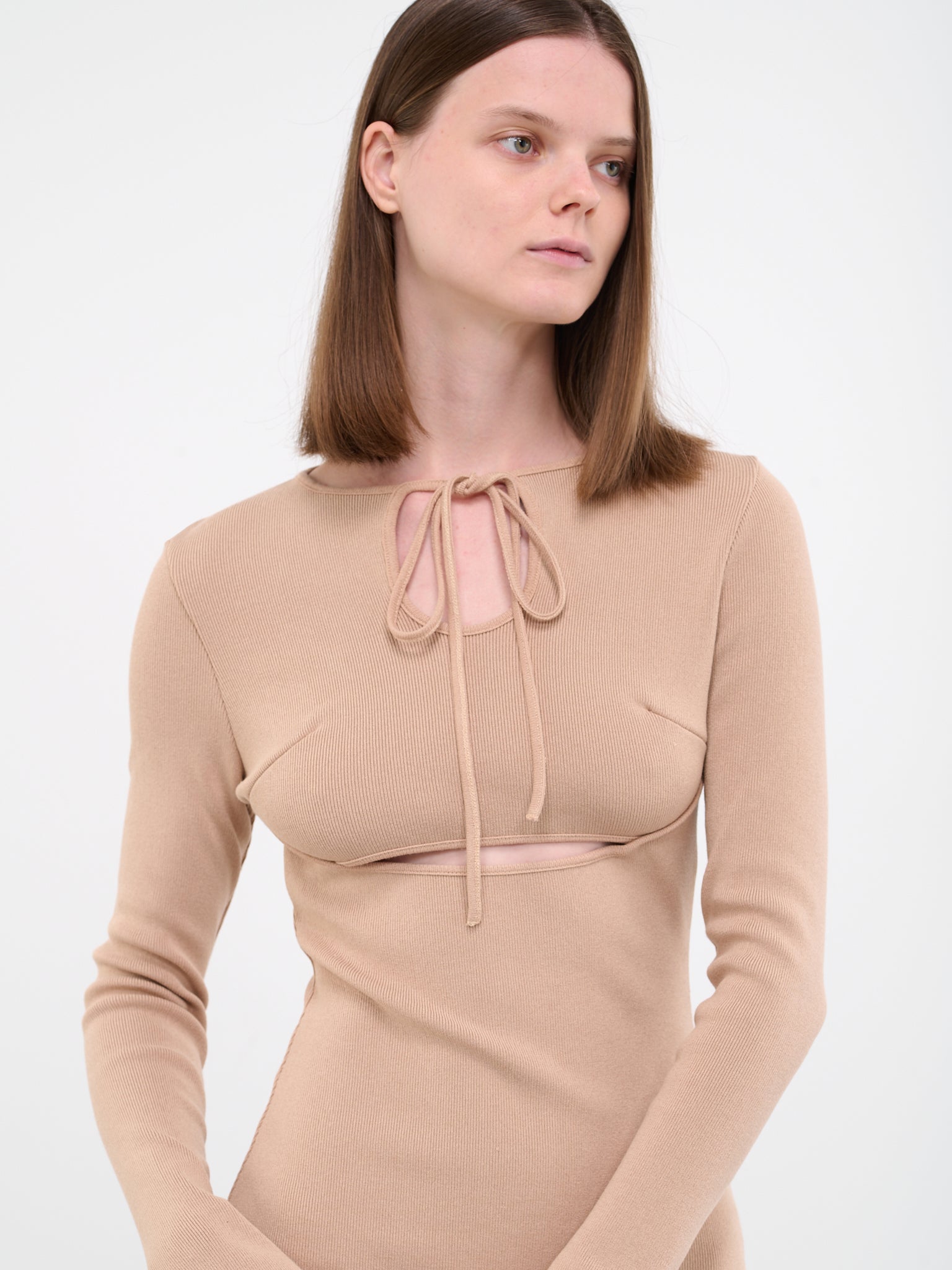 ANDREADAMO | H.Lorenzo|Cut-Out Knit Dress (DR21947268-0475-001-NUDE), XS / NUDE ANDREADAMO | H.Lorenzo|Cut-Out Knit Dress (DR21947268-0475-001-NUDE), XS / NUDE