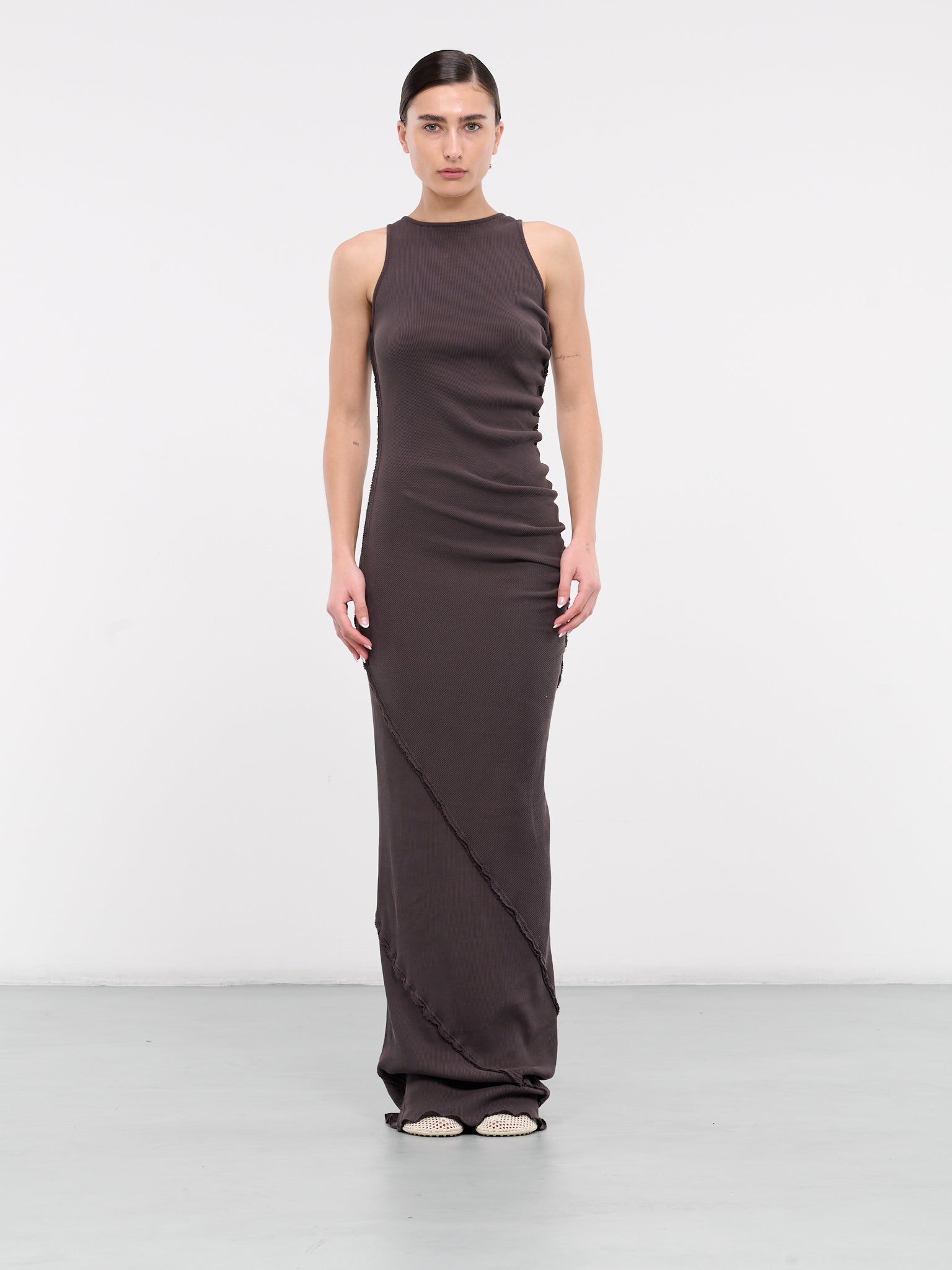 Draped Rib Dress (DR60-1C-GANACHE)