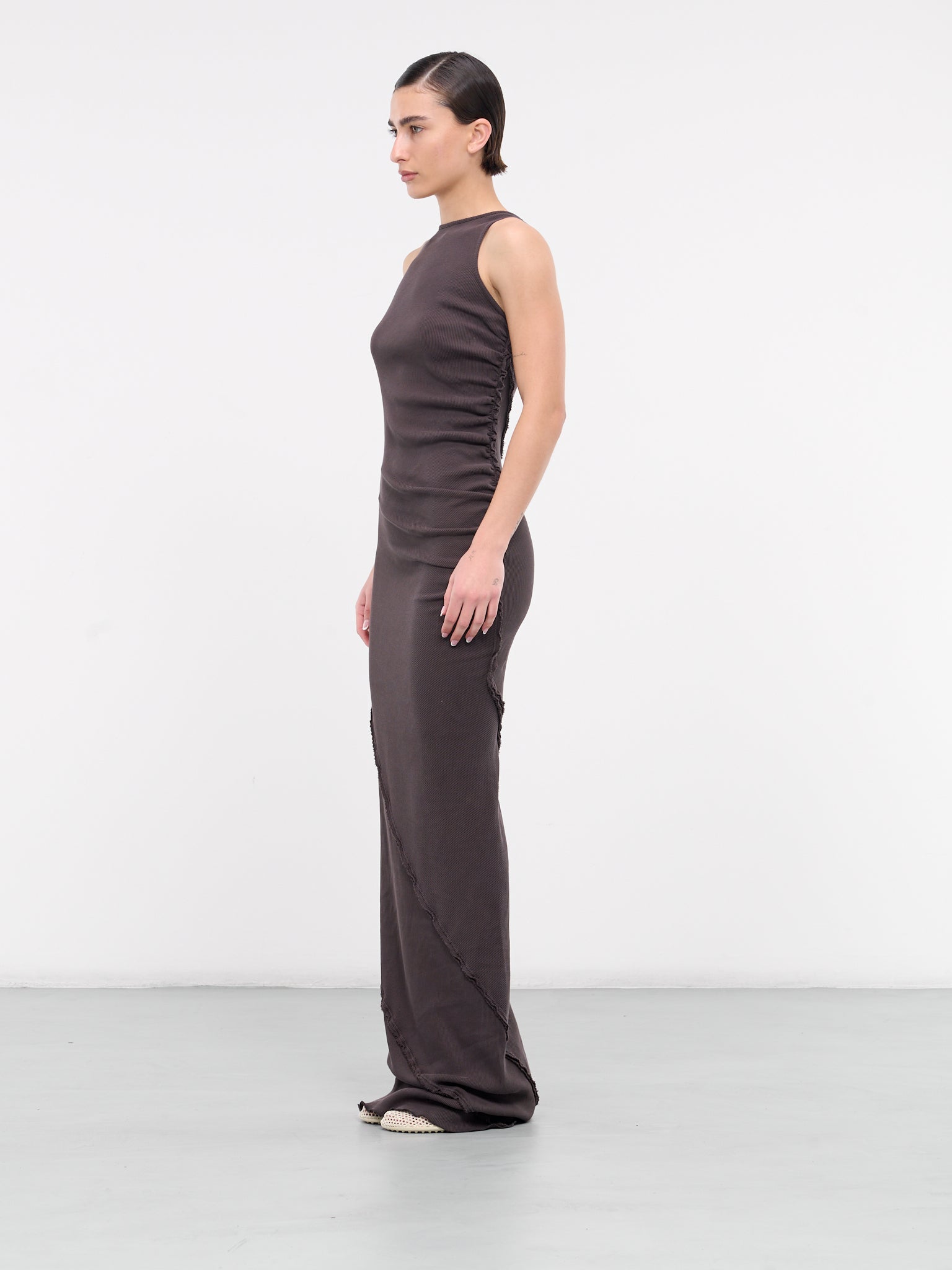 Draped Rib Dress (DR60-1C-GANACHE)