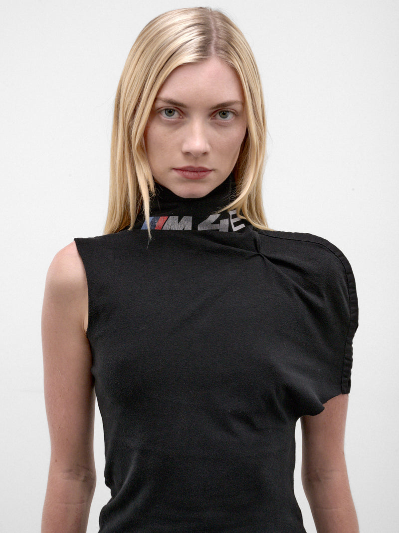 Black Draped Hook & Eyelet Top (DRAPED-H&E-TS-BLACK)
