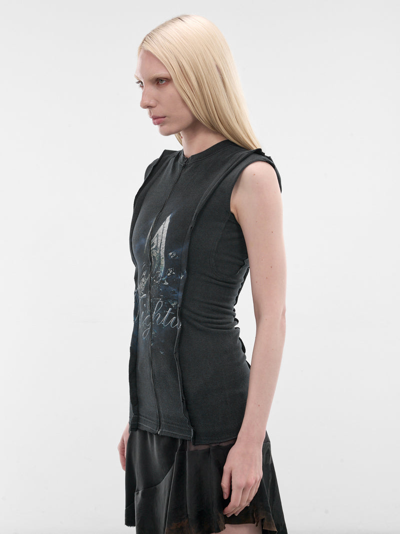 Black Cotton Deconstructed Memento Top (DRE-W-MEM-COTT-BLACK)