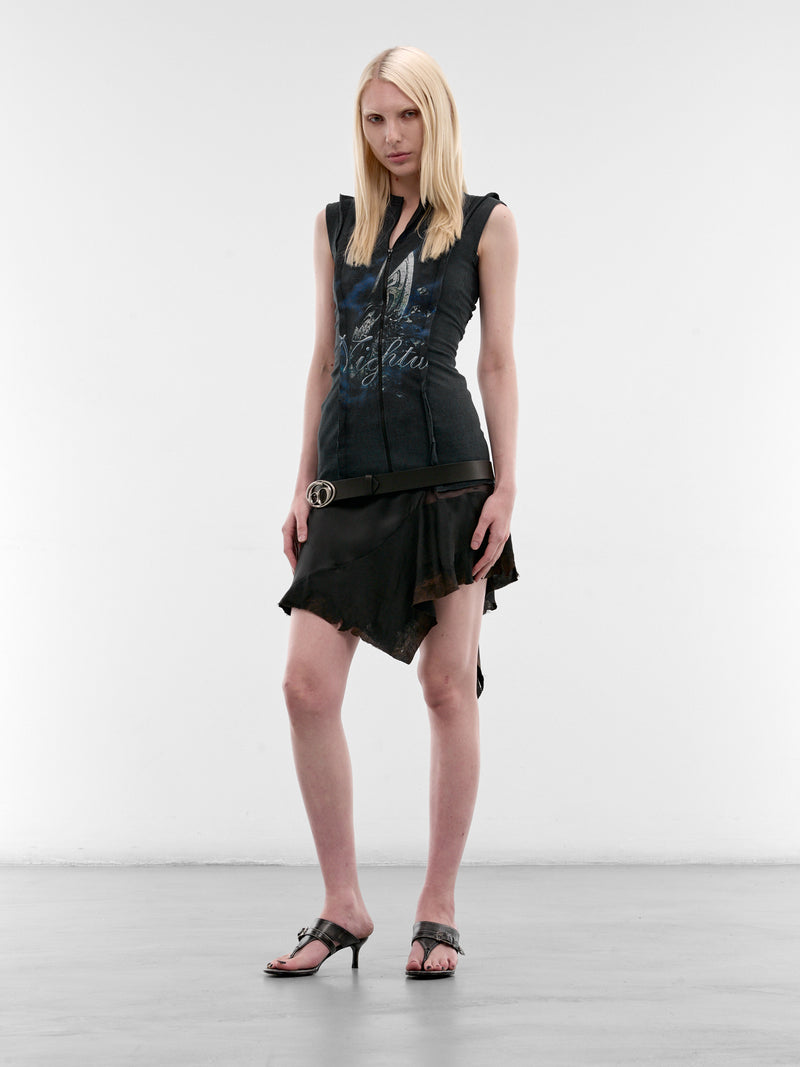 Black Cotton Deconstructed Memento Top (DRE-W-MEM-COTT-BLACK)