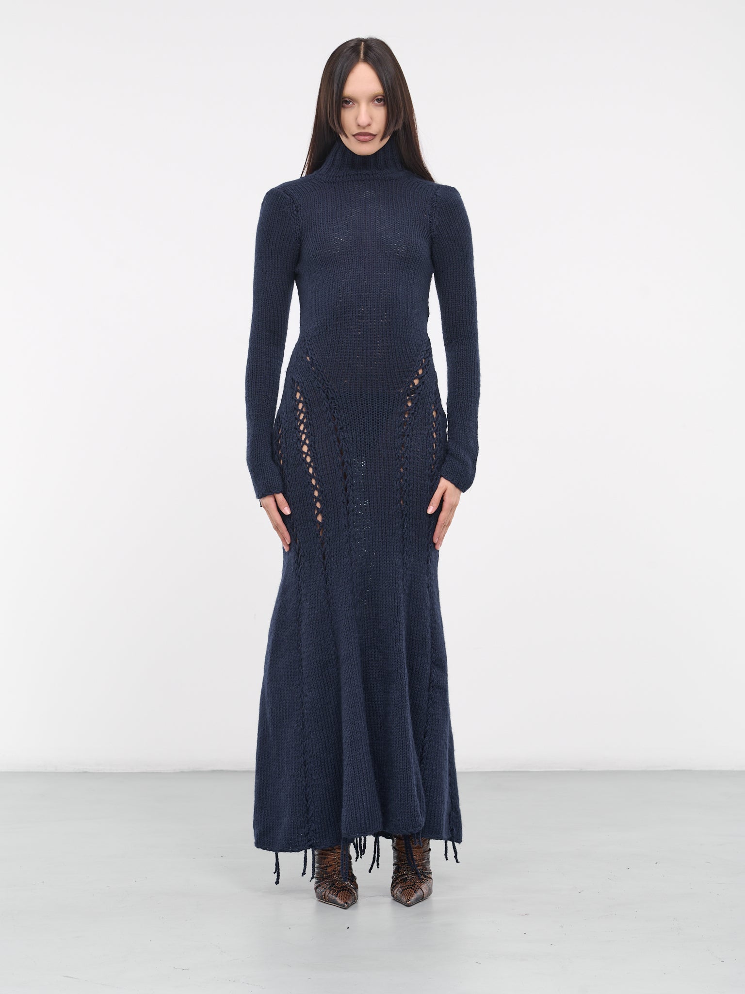 Hand-Knit Maxi Dress (DRES-BLUE-01-DARK-BLUE)