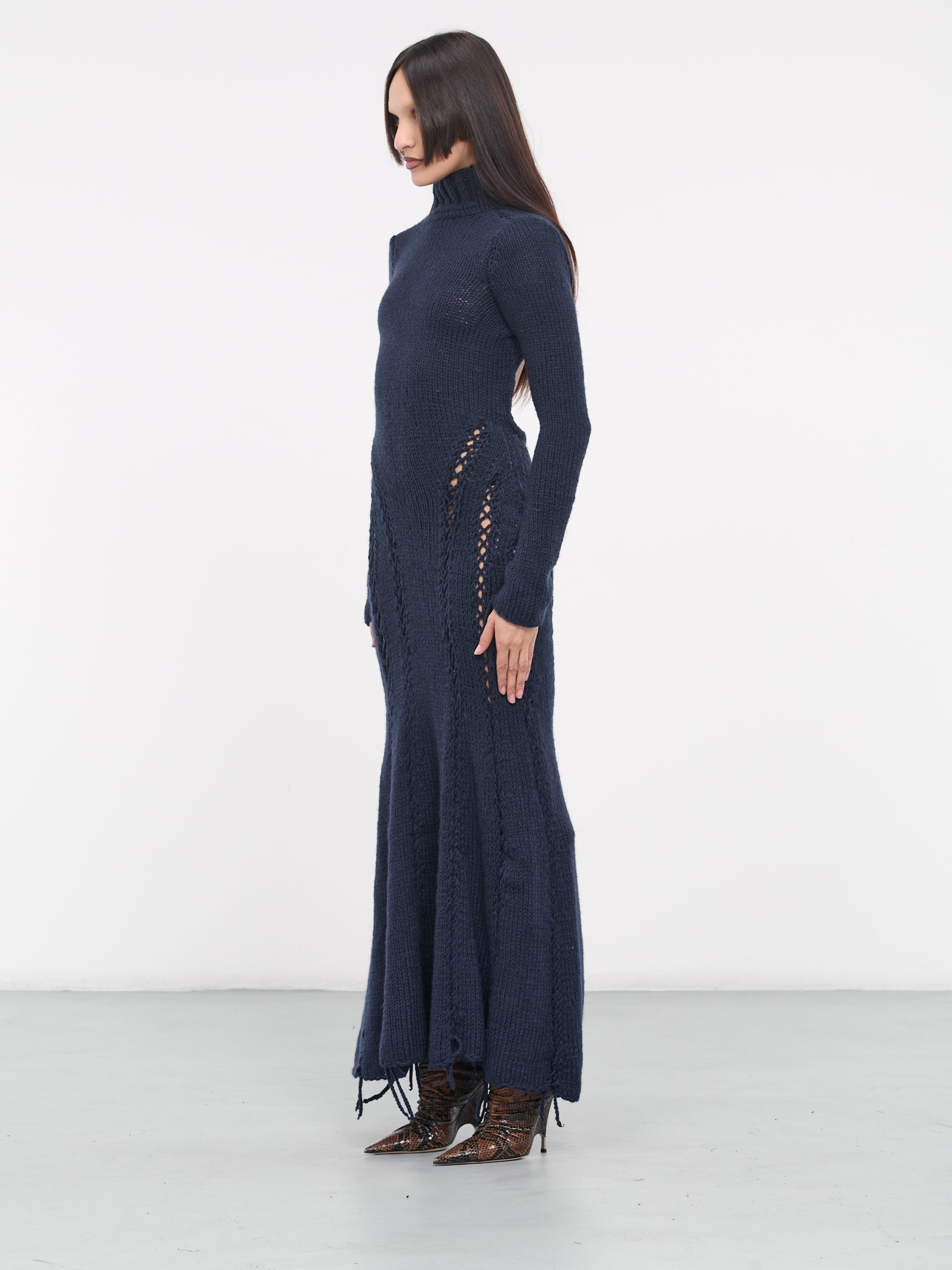 Hand-Knit Maxi Dress (DRES-BLUE-01-DARK-BLUE)