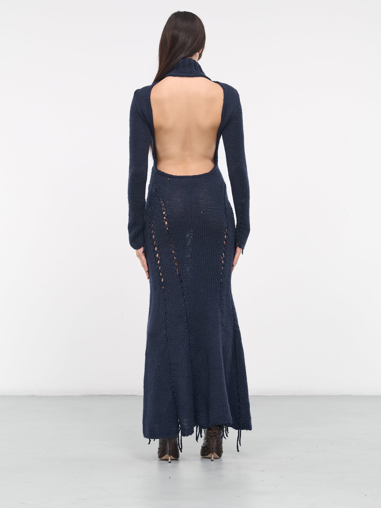 Hand-Knit Maxi Dress (DRES-BLUE-01-DARK-BLUE)