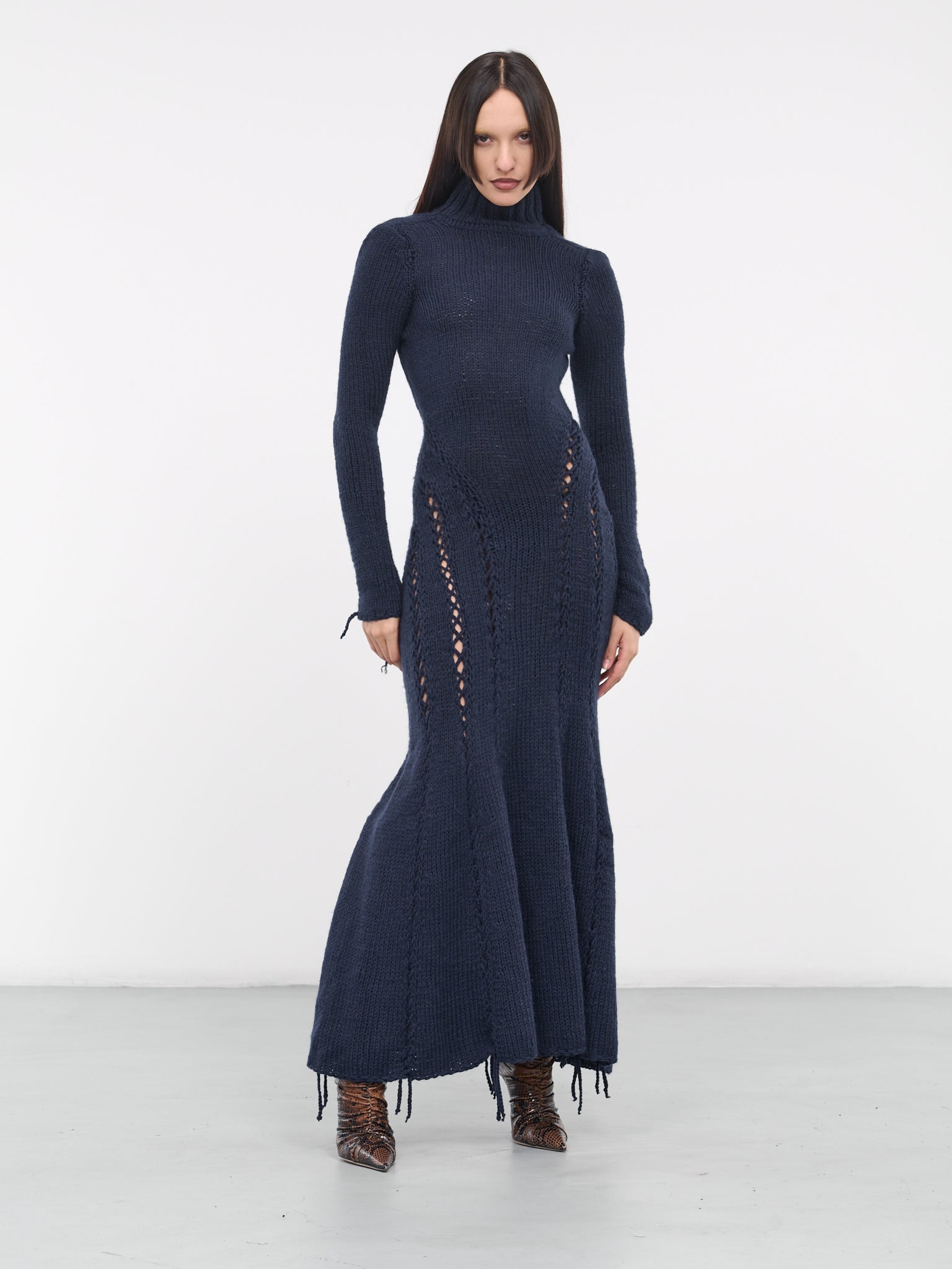 Hand-Knit Maxi Dress (DRES-BLUE-01-DARK-BLUE)