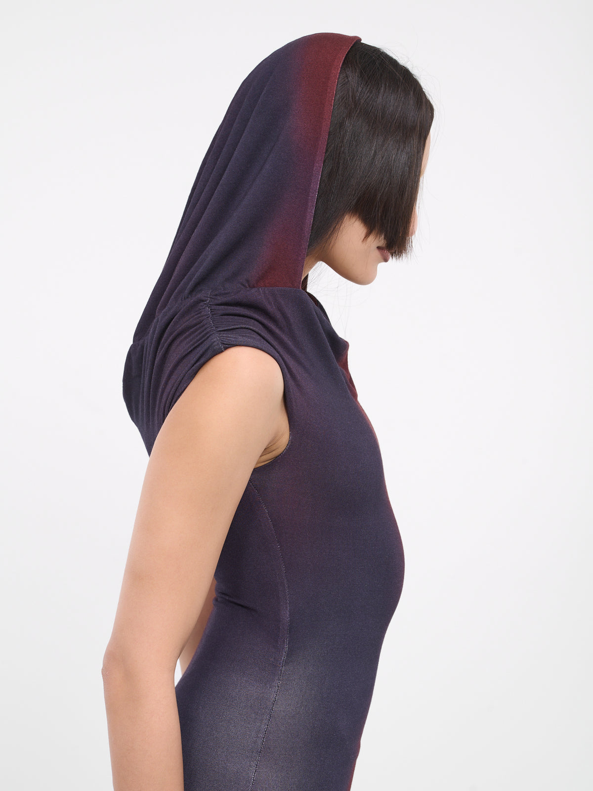 Hooded Maxi Dress (DRES-PRINT-02-BURGUNDY)