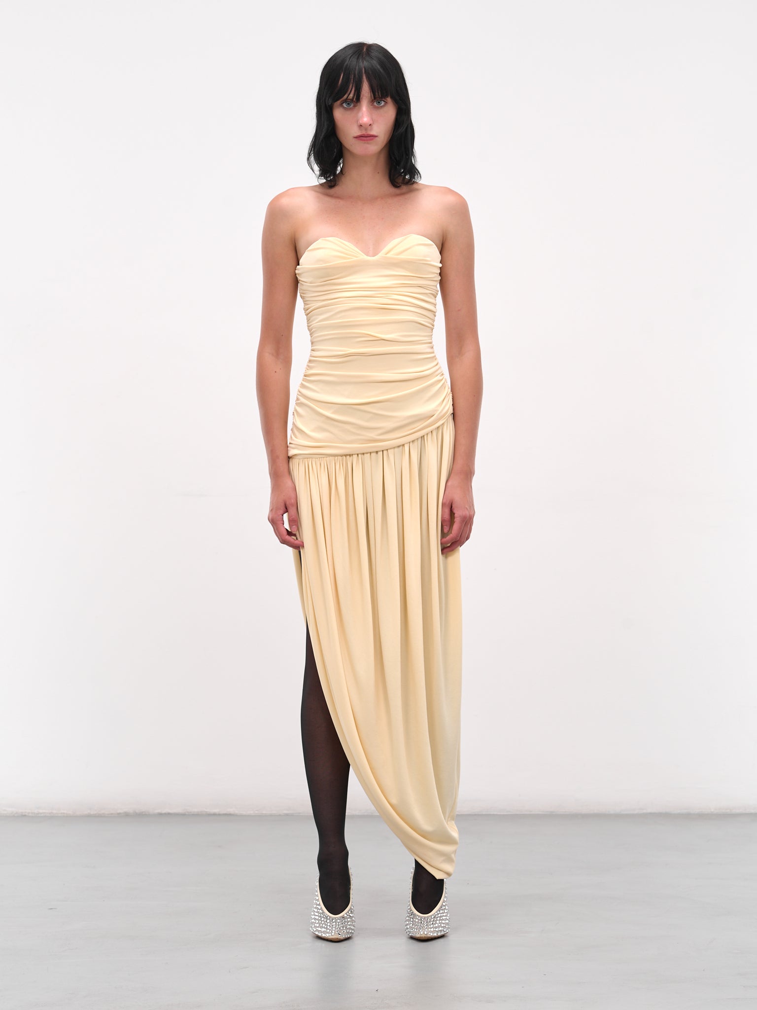 cream drape dress One Shoulder Drape Trim Mini Dress In Cream Satin | EGO US