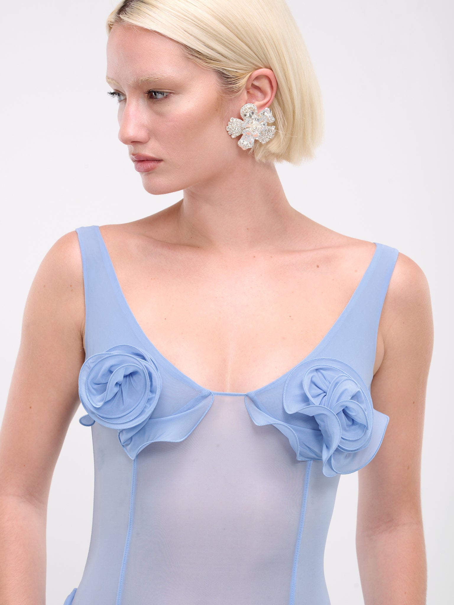 Rose Appliqué Mini Dress (DRESS-19-BLUE)