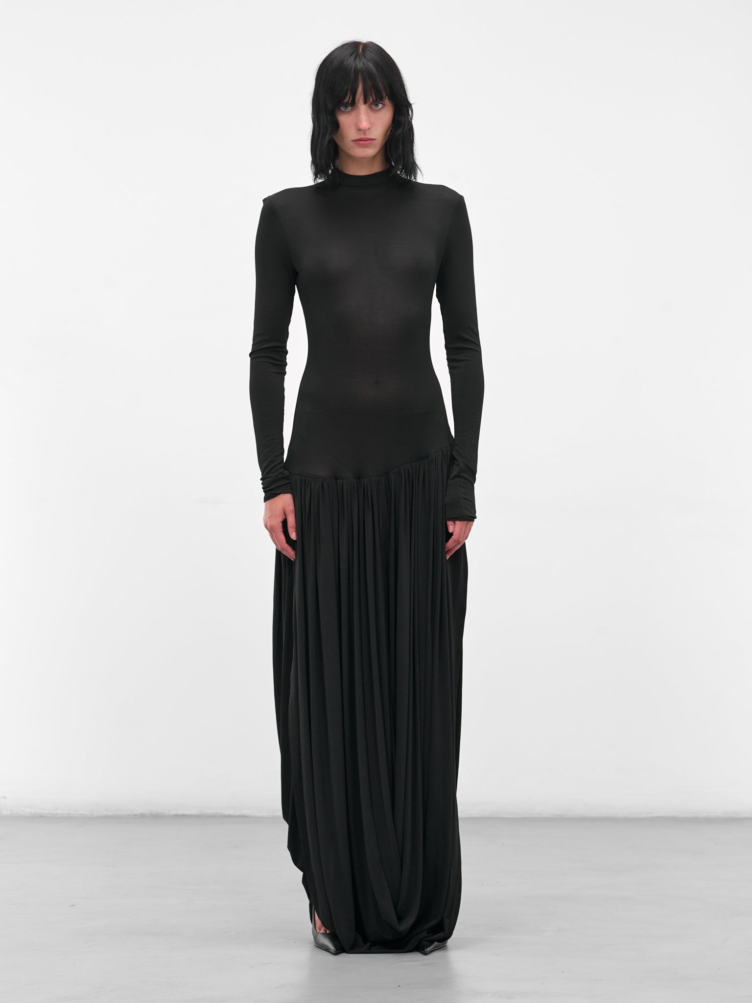 fitted draped polyamide dress Maygel Coronel Vestalia Draped Jersey Maxi Dress - Women - Red Dresses