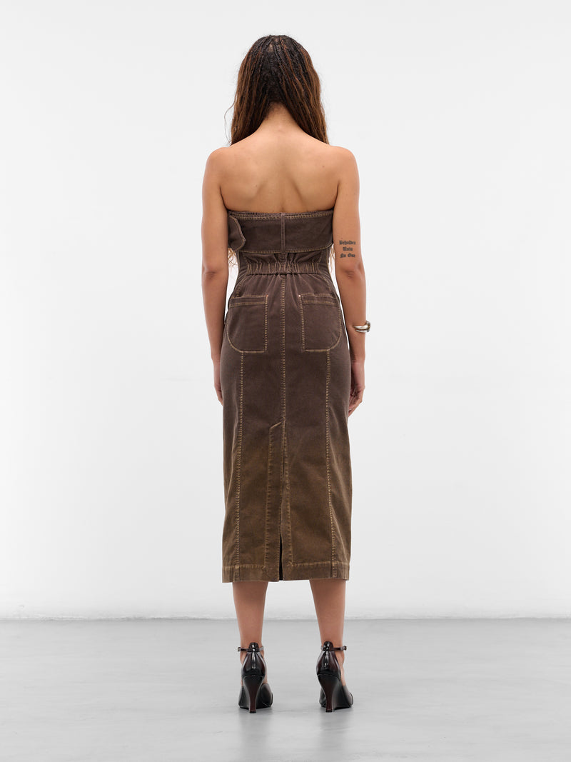 Beige Retro Strapless Midi Dress (DS03C1GY840-GREIGE-YELLOW)