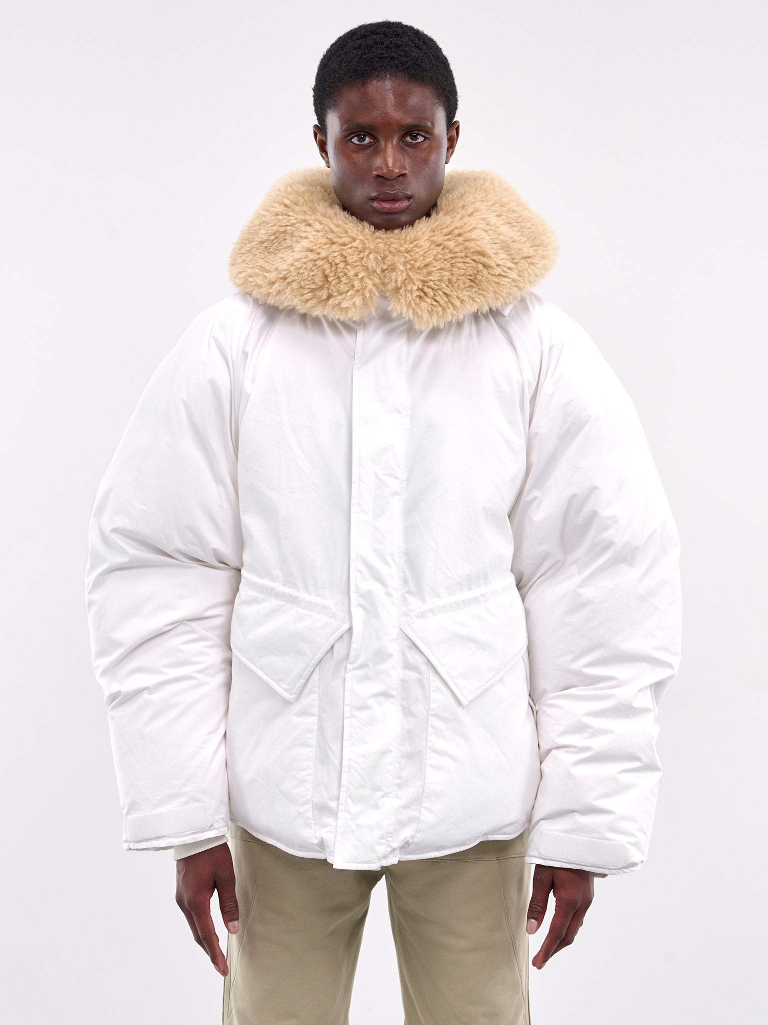 Fur Collar Puffer Jacket (DZ25-111030-WHITE)