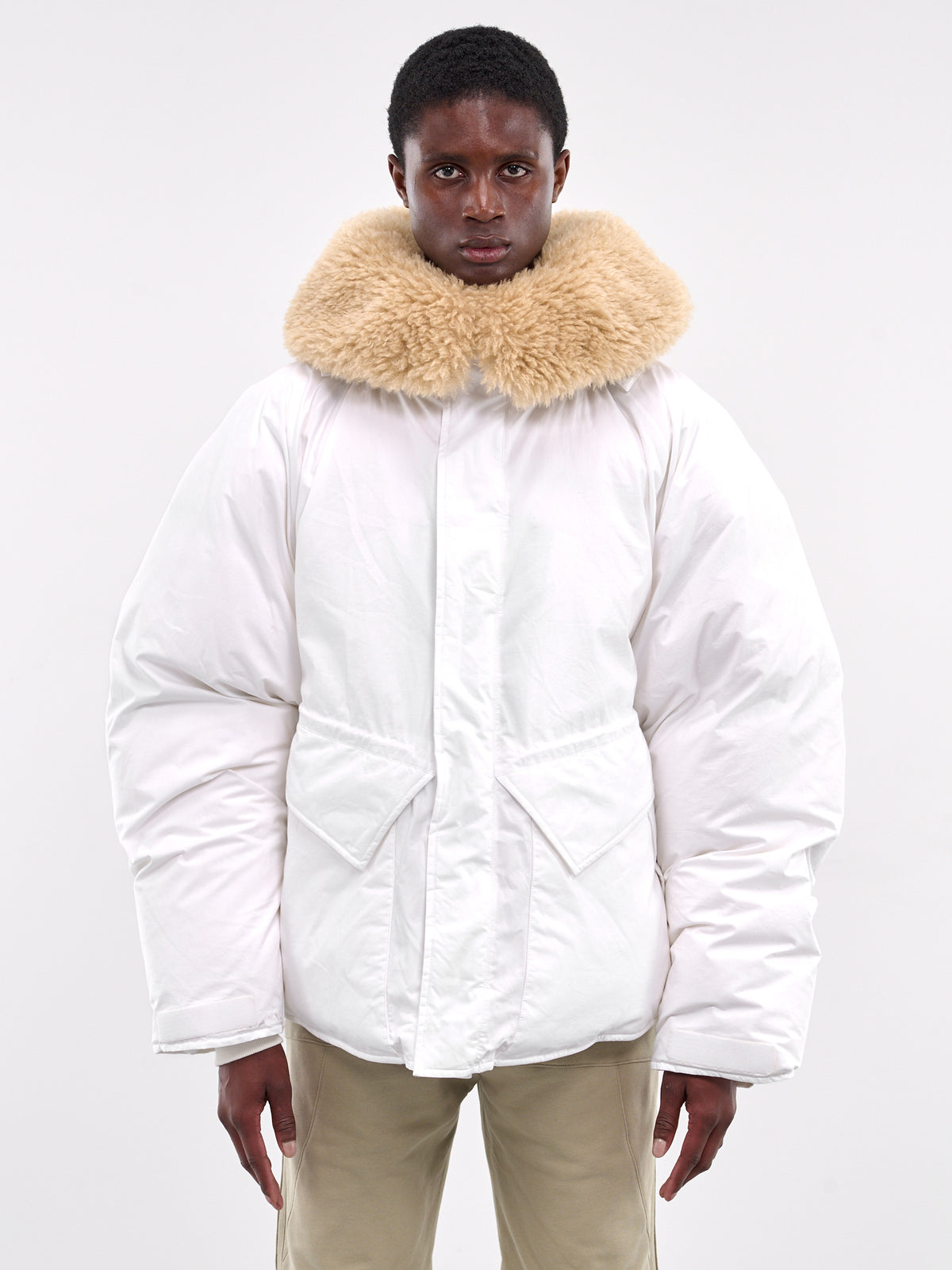 Downtown Fur Collar Puffer Jacket (DZ25-111030-WHITE)