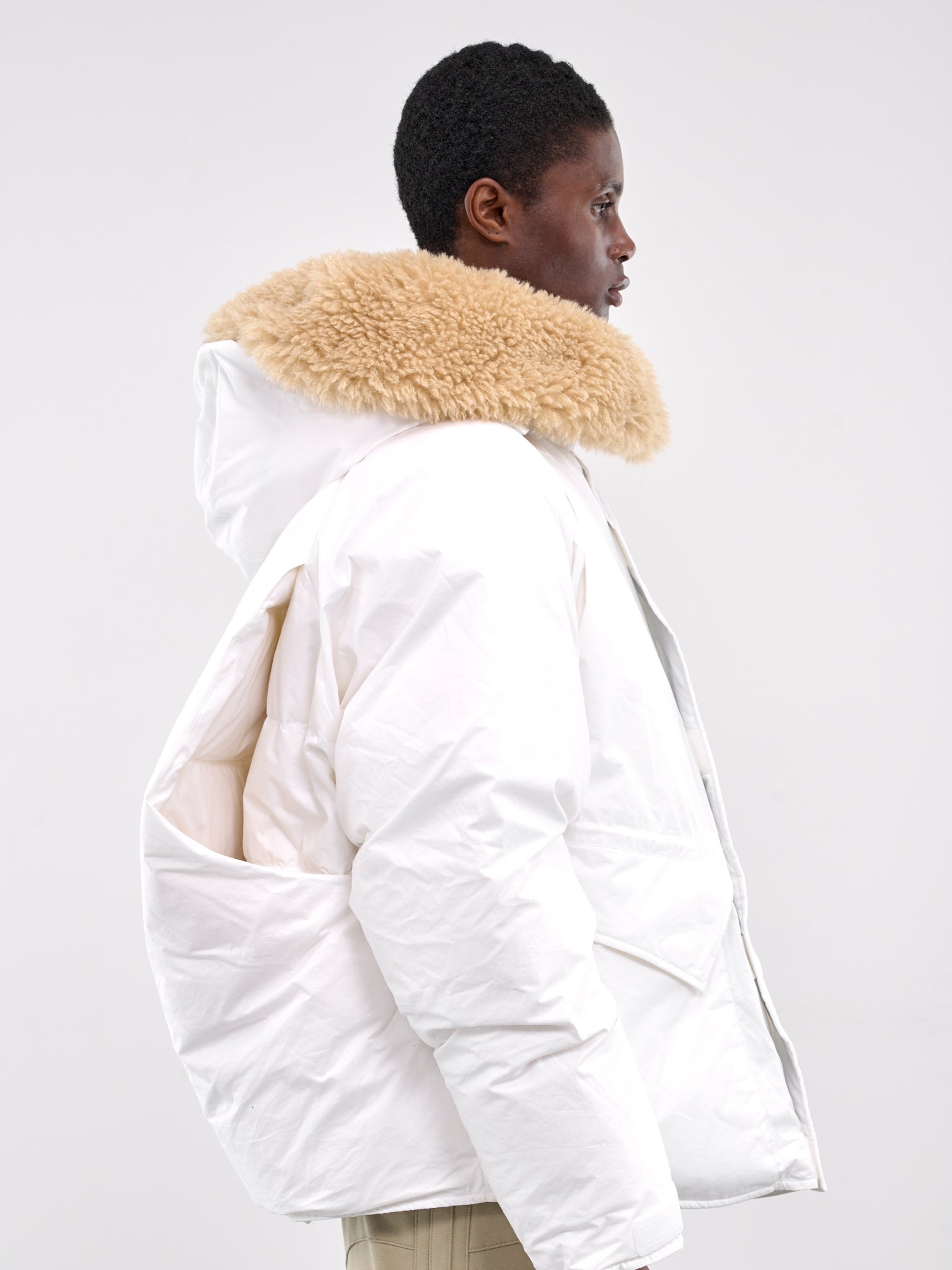 Fur Collar Puffer Jacket (DZ25-111030-WHITE)