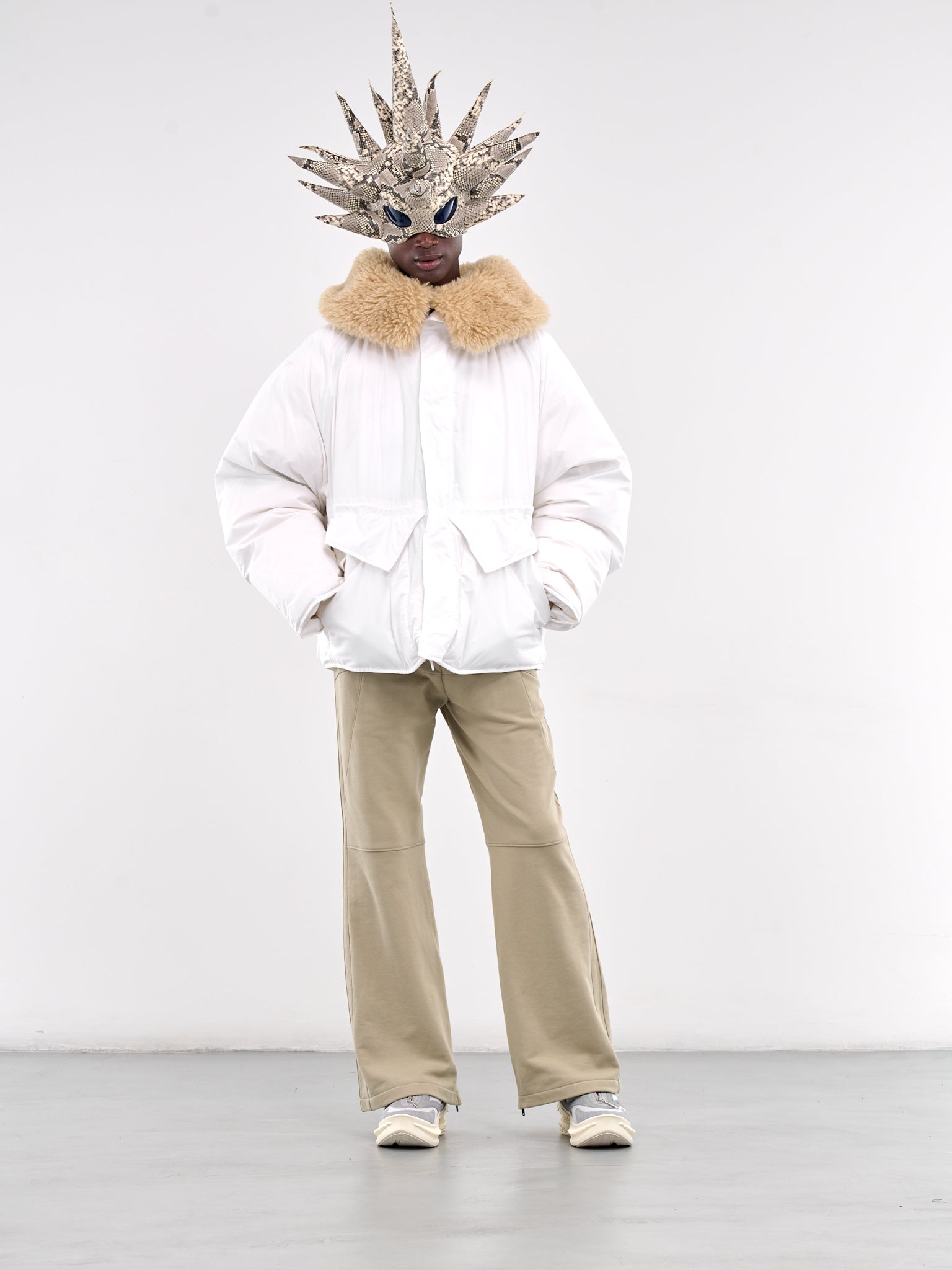 Fur Collar Puffer Jacket (DZ25-111030-WHITE)