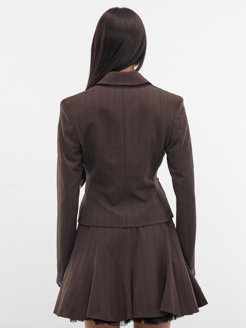 Brown Beate Pinstripe Blazer (E02002-BEATE-PINSTRIPE-BROWN)
