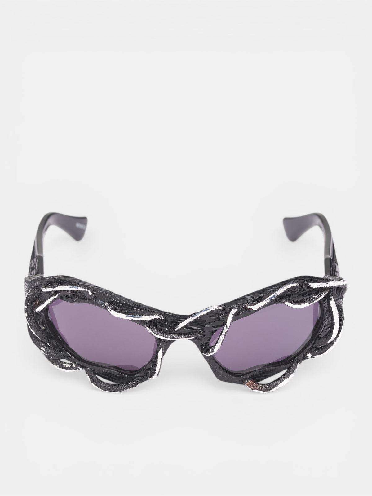 E22 Wire Embellished Sunglasses (E22-57-22-BS-GO-GREY)