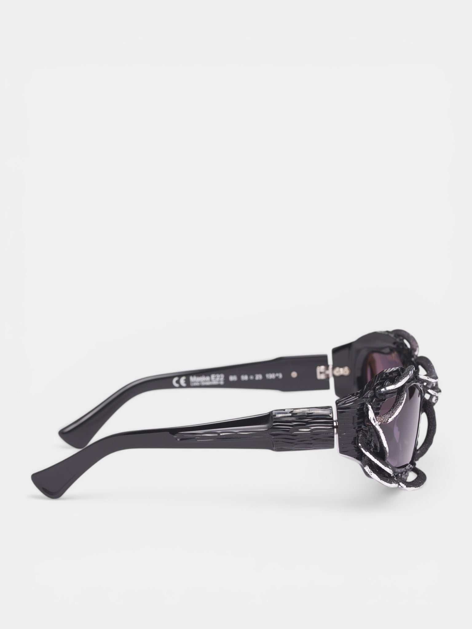 E22 Wire Embellished Sunglasses (E22-57-22-BS-GO-GREY)