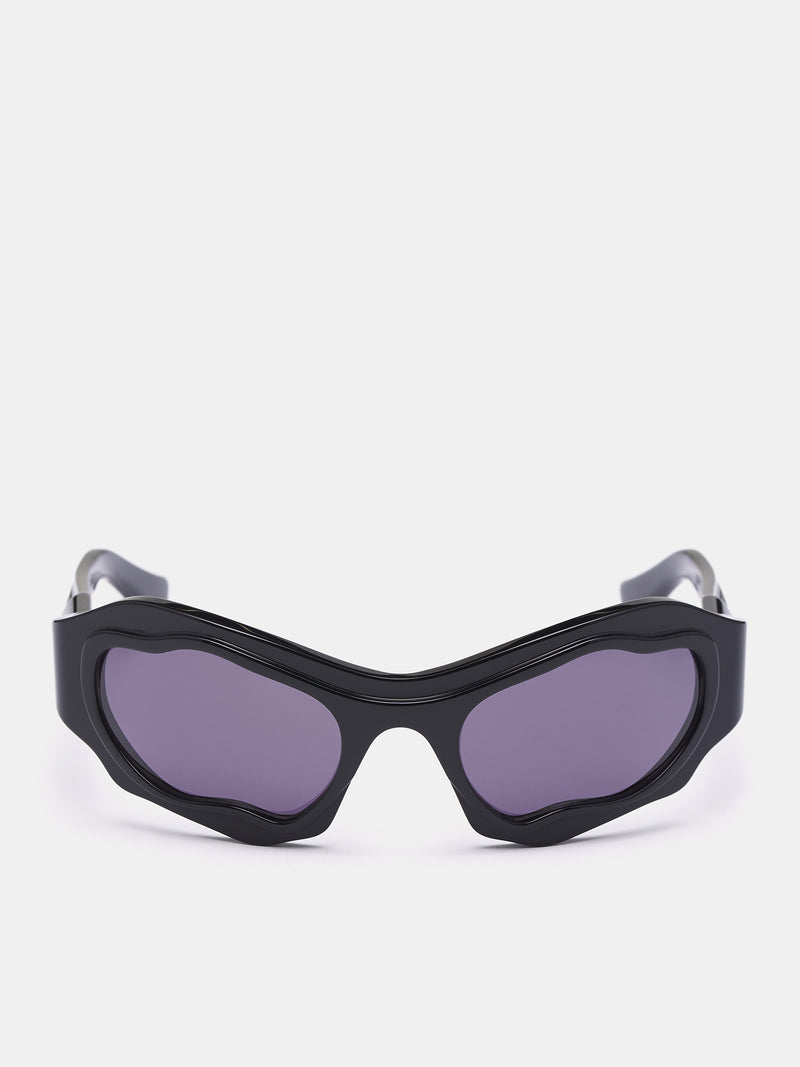 E22 Black Shine Sunglasses (E22-58-23-BS-GREY)