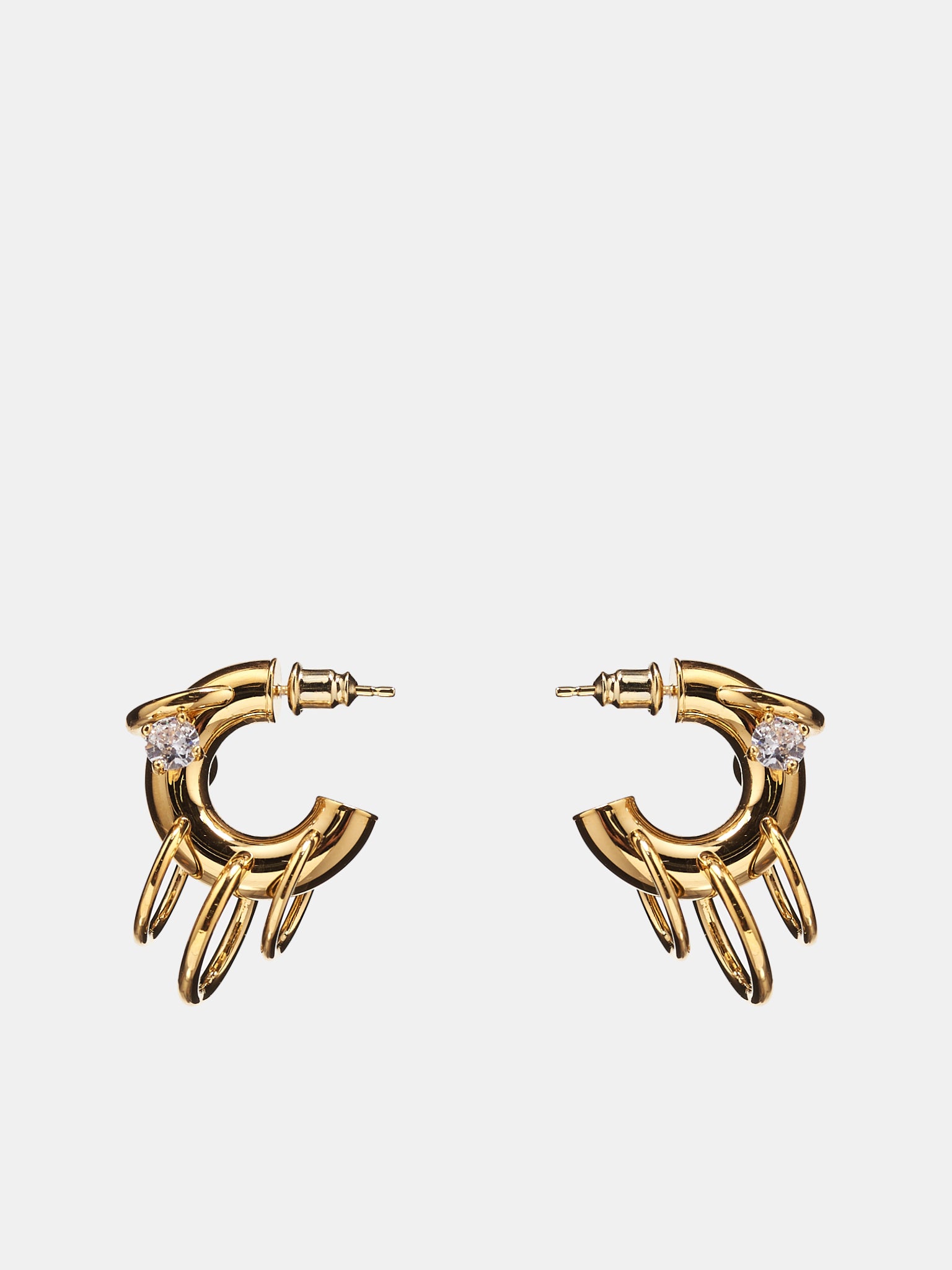 Pierced Hoop Earrings (EA001-P-GOLD)