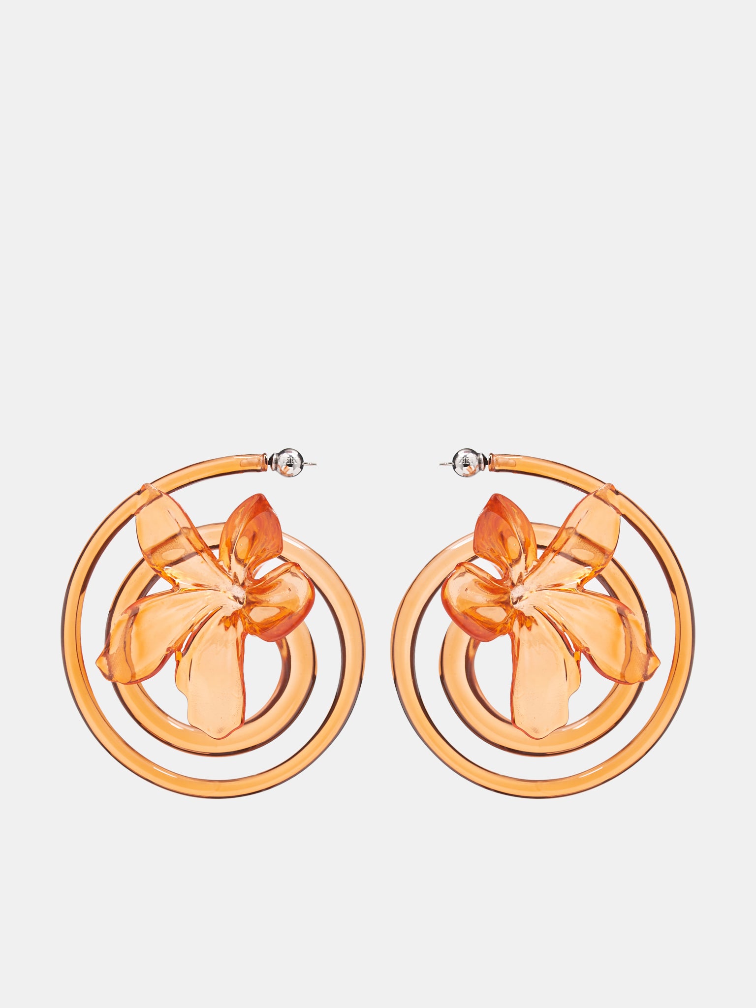 Floral Twist Ear Hoop (EAR-FLO-TWI-FANTA-ORANGE)