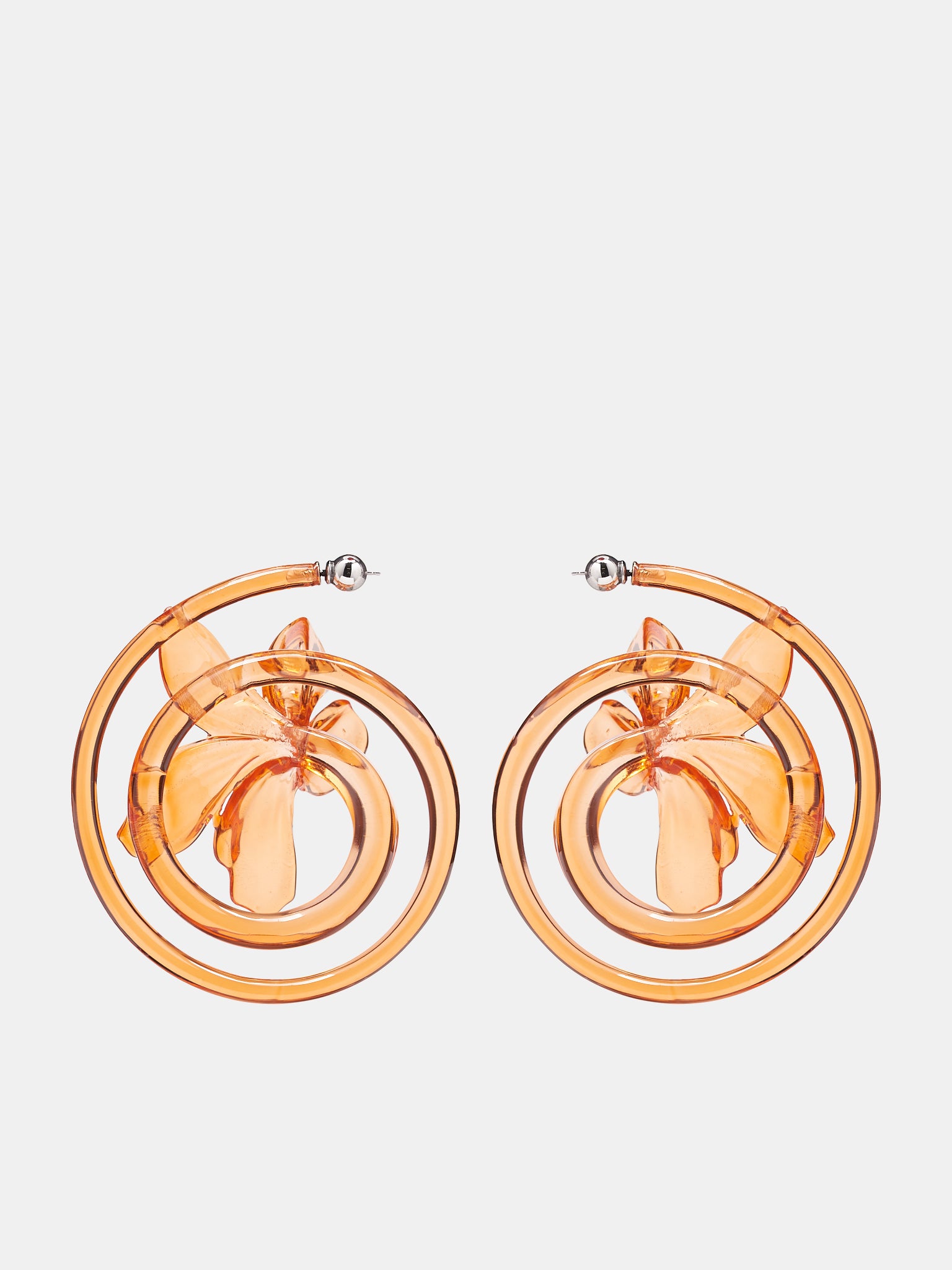 Floral Twist Ear Hoop (EAR-FLO-TWI-FANTA-ORANGE)