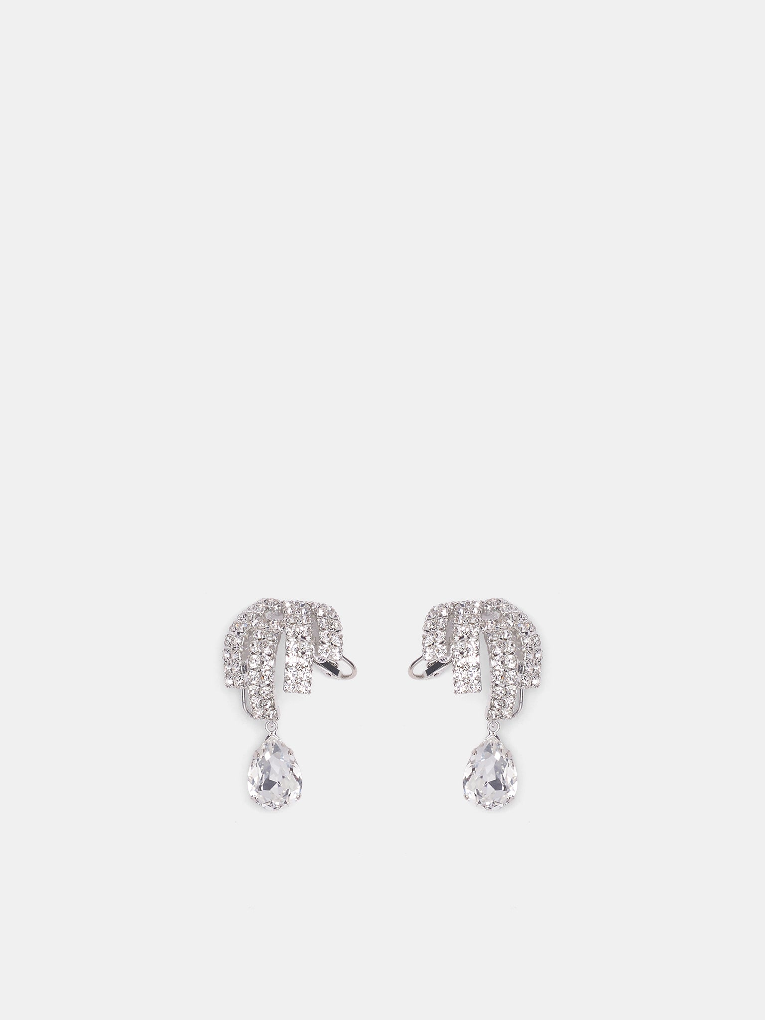 Rhodium Crystal Drop Earrings (EARRINGS-05-RHODIUM)