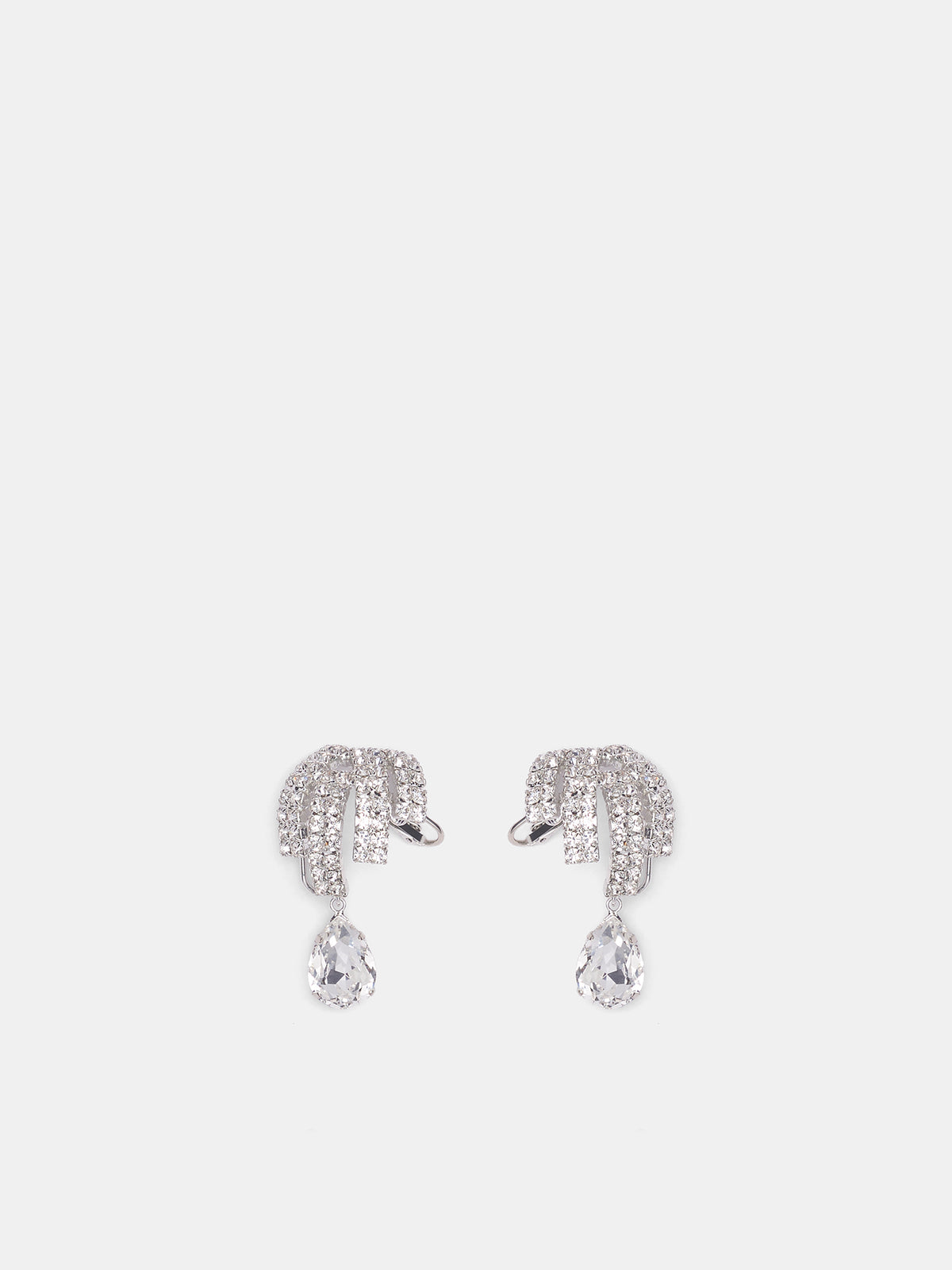 Rhodium Crystal Drop Earrings (EARRINGS-05-RHODIUM)