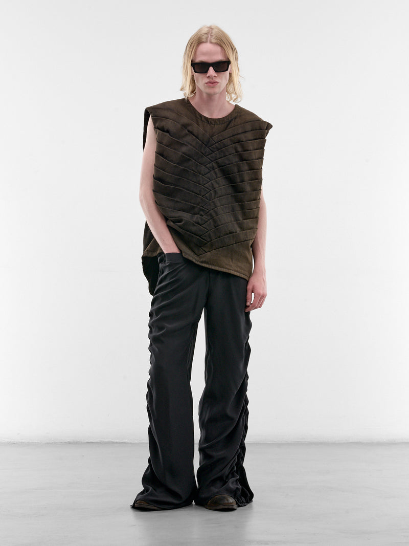 Brown Efímero Washed Denim Top (EFIMERO-TOP-BROWN-BLACK)