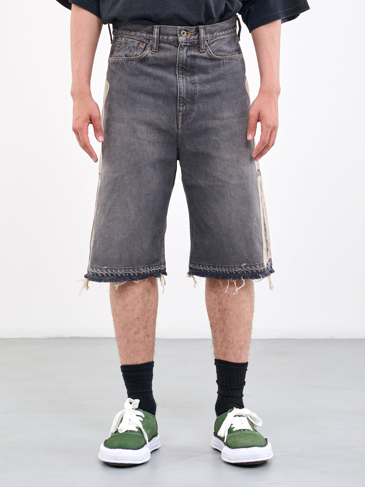 KAPITAL Bone Denim Shorts | H. Lorenzo - front