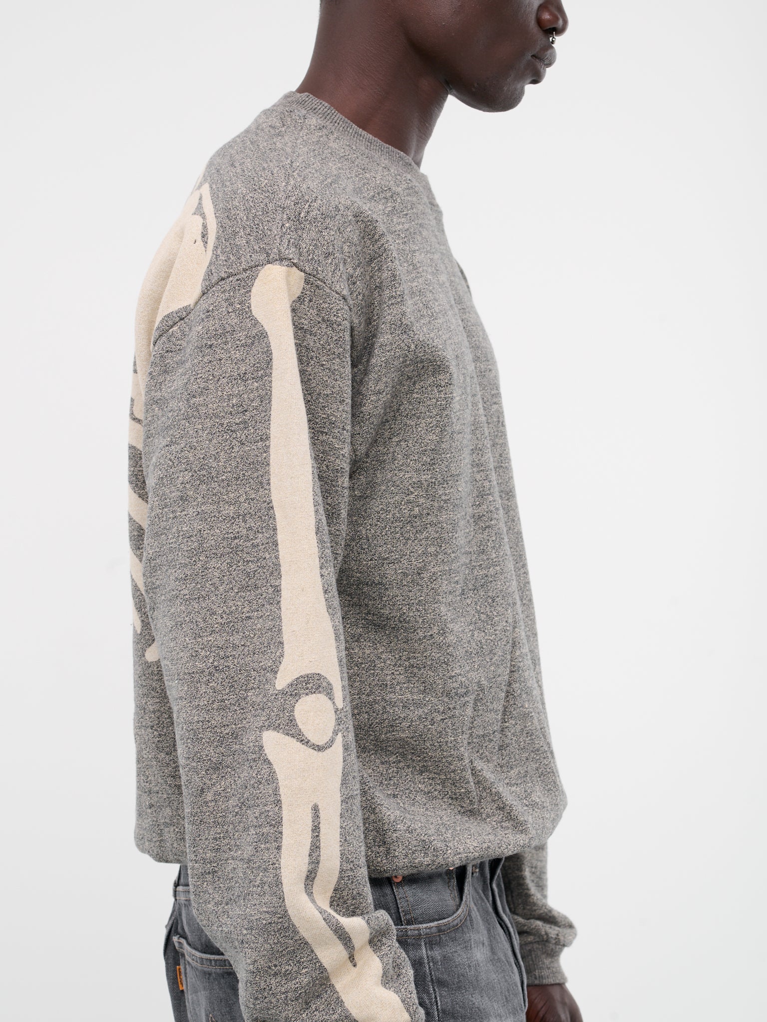 Grandrelle Fleece Knit Bone Sweater (EK-1541LC-CHARCOAL)