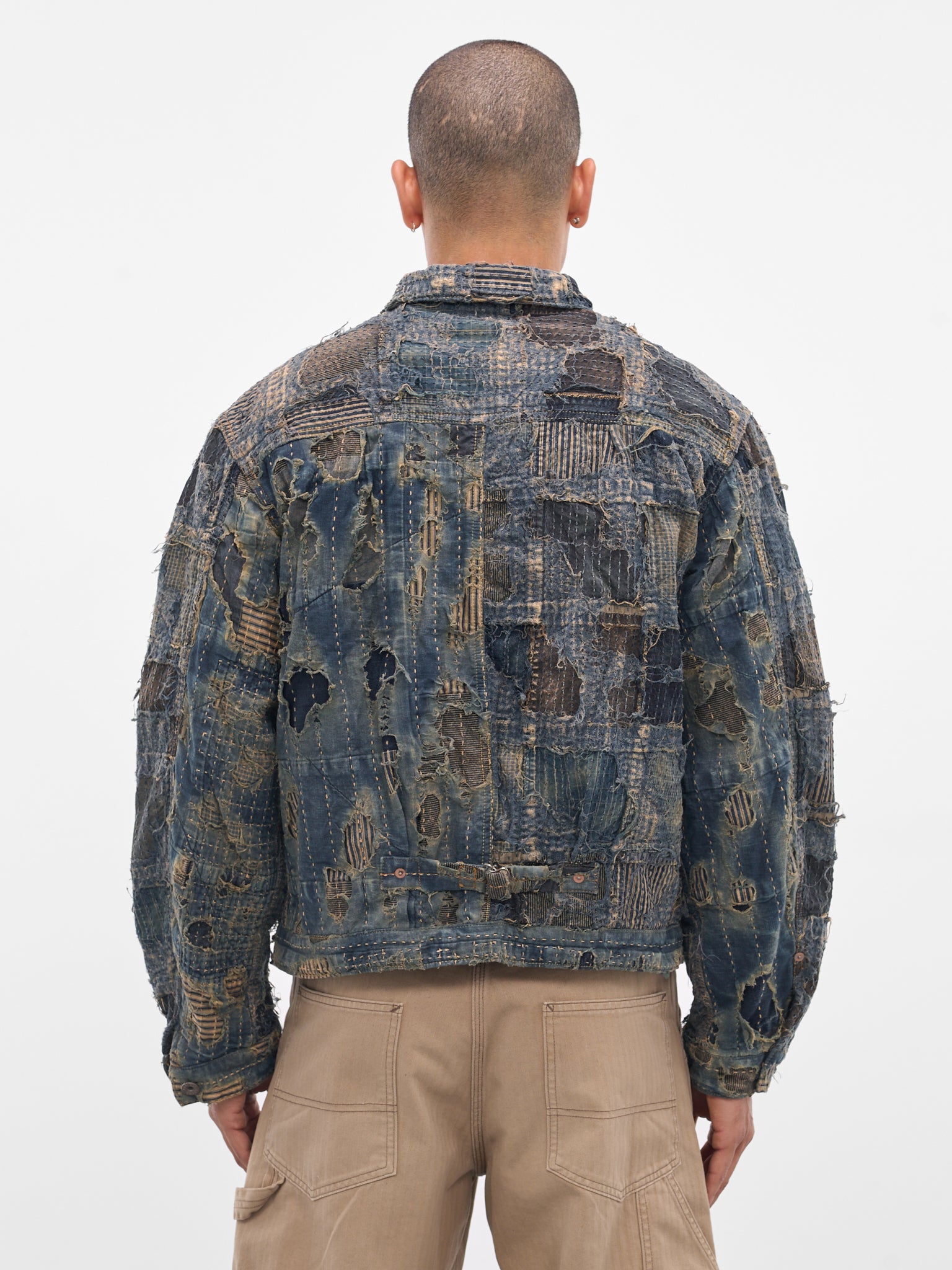 Indigo Boro Patchwork Trucker Jacket (EK-1549LJA-IDG-INDIGO)