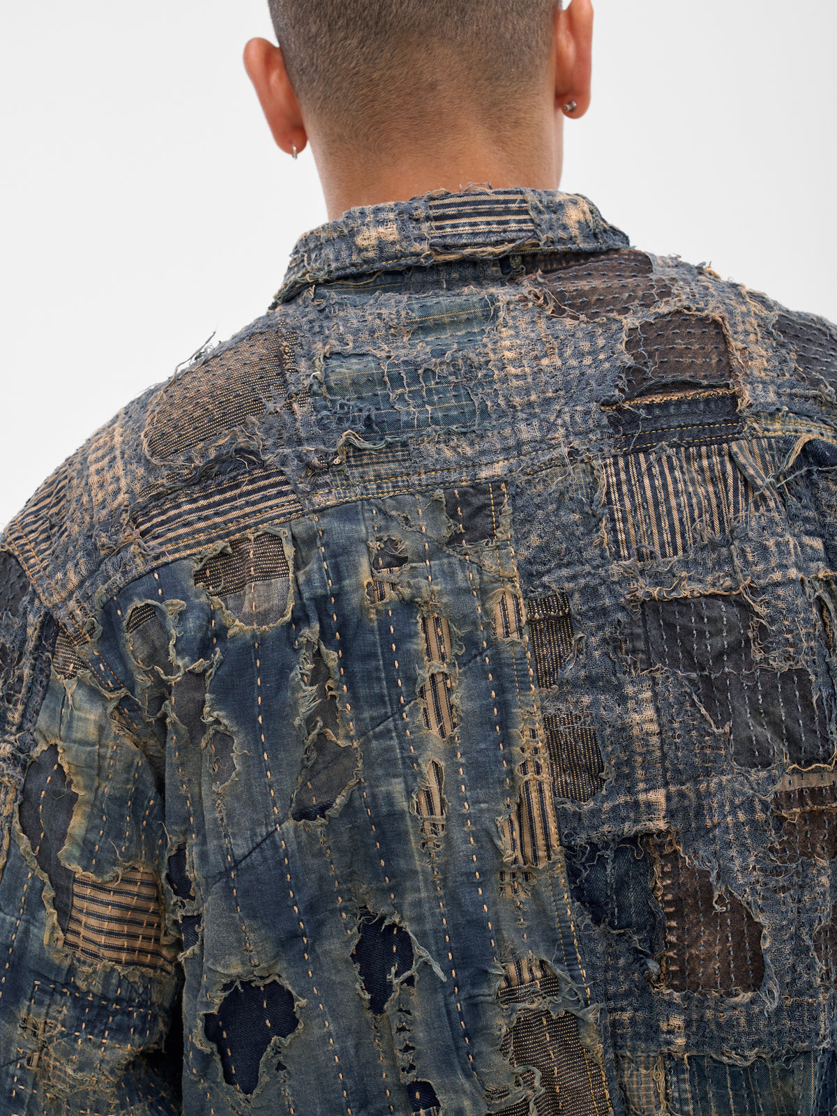 Indigo Boro Patchwork Trucker Jacket (EK-1549LJA-IDG-INDIGO)